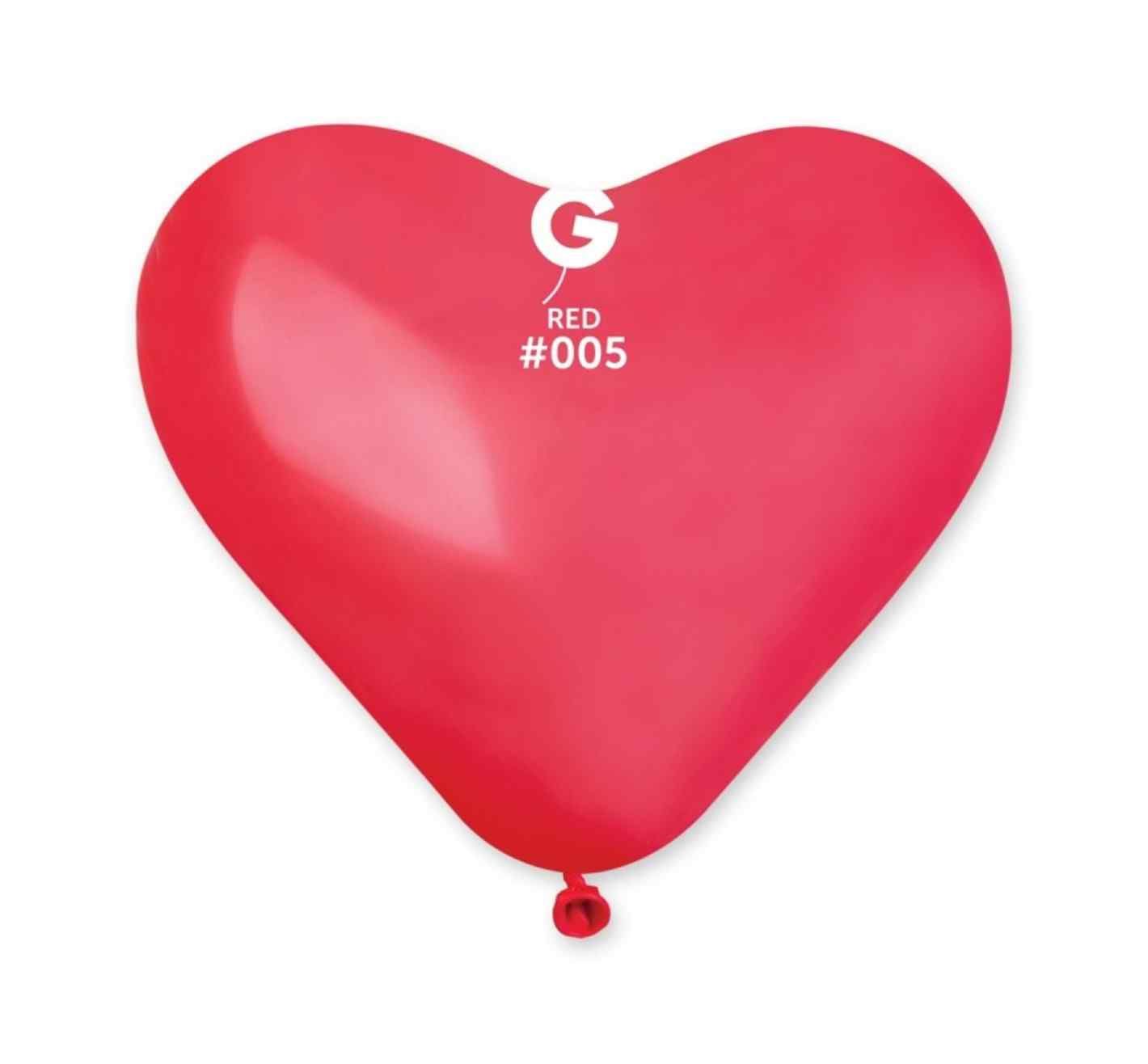 10" Gemar Red Heart 50ct