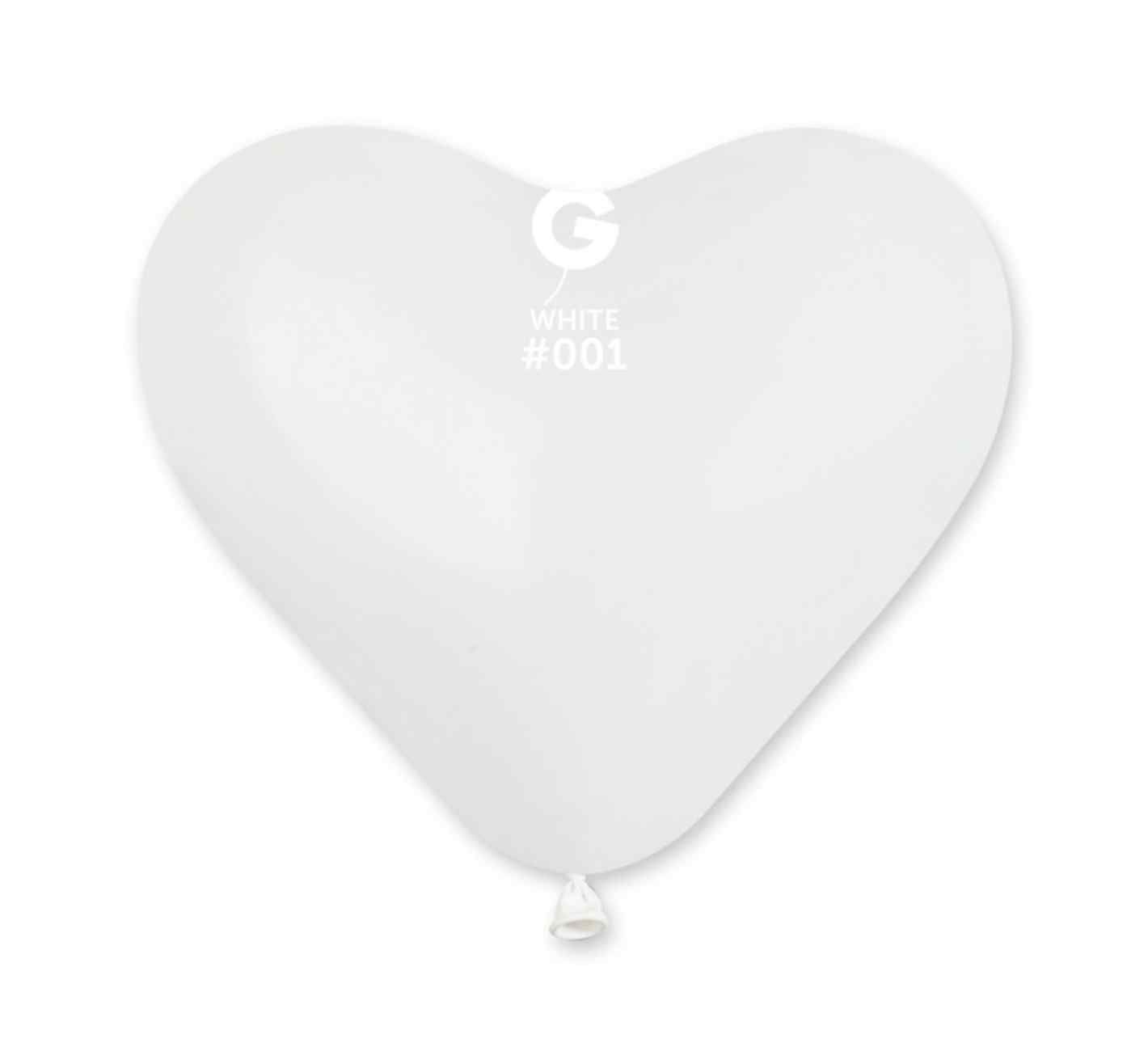 10" Gemar White Heart 50ct
