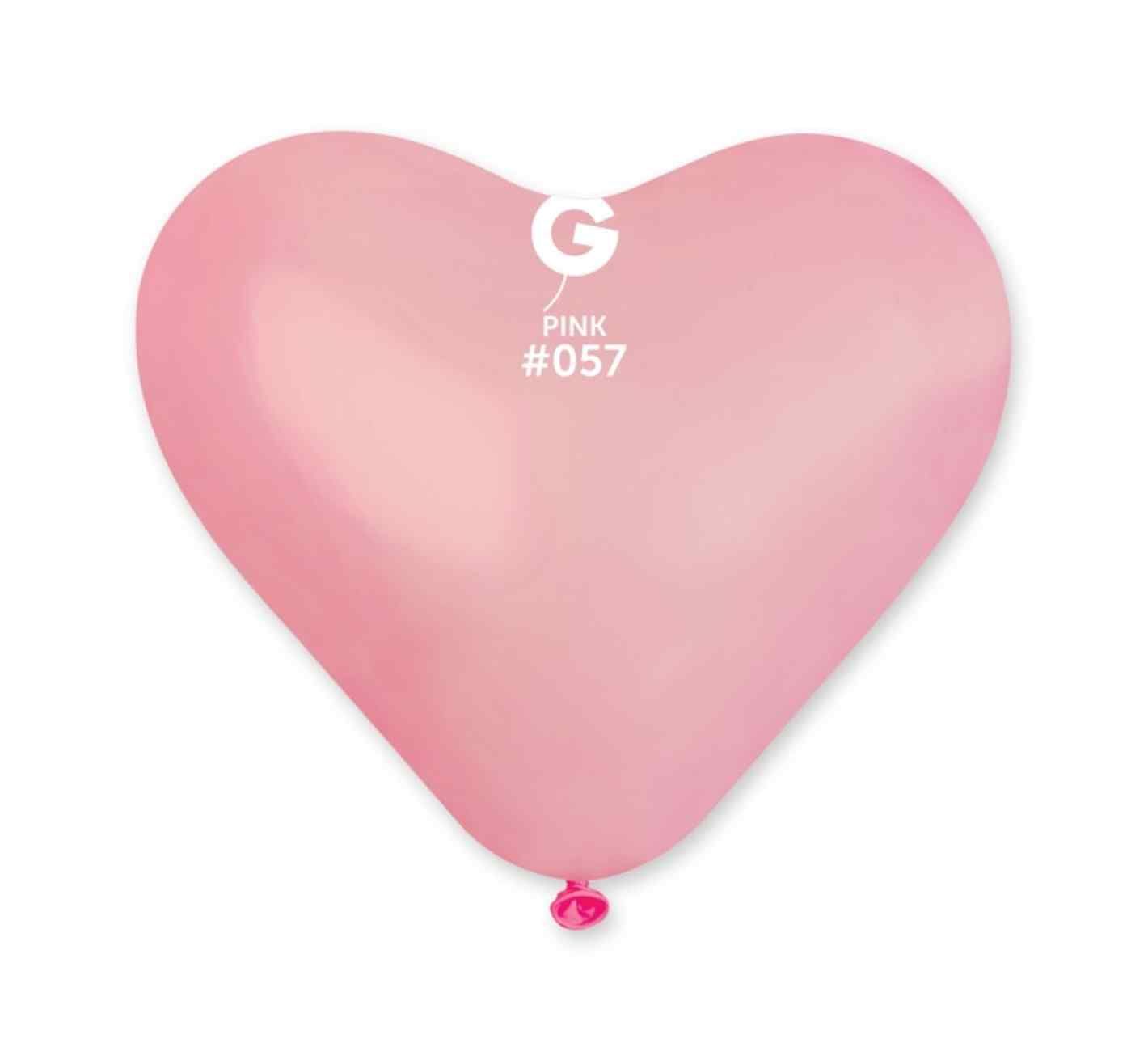 10" Gemar Pink Heart 50ct