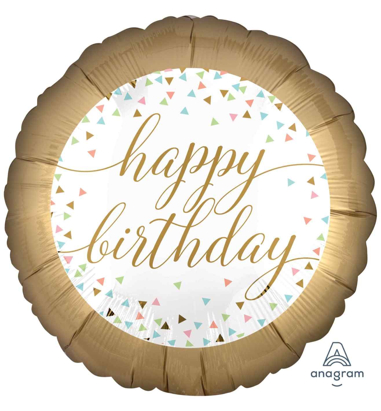 18" Happy Birthday Confetti Fun Foil Balloon