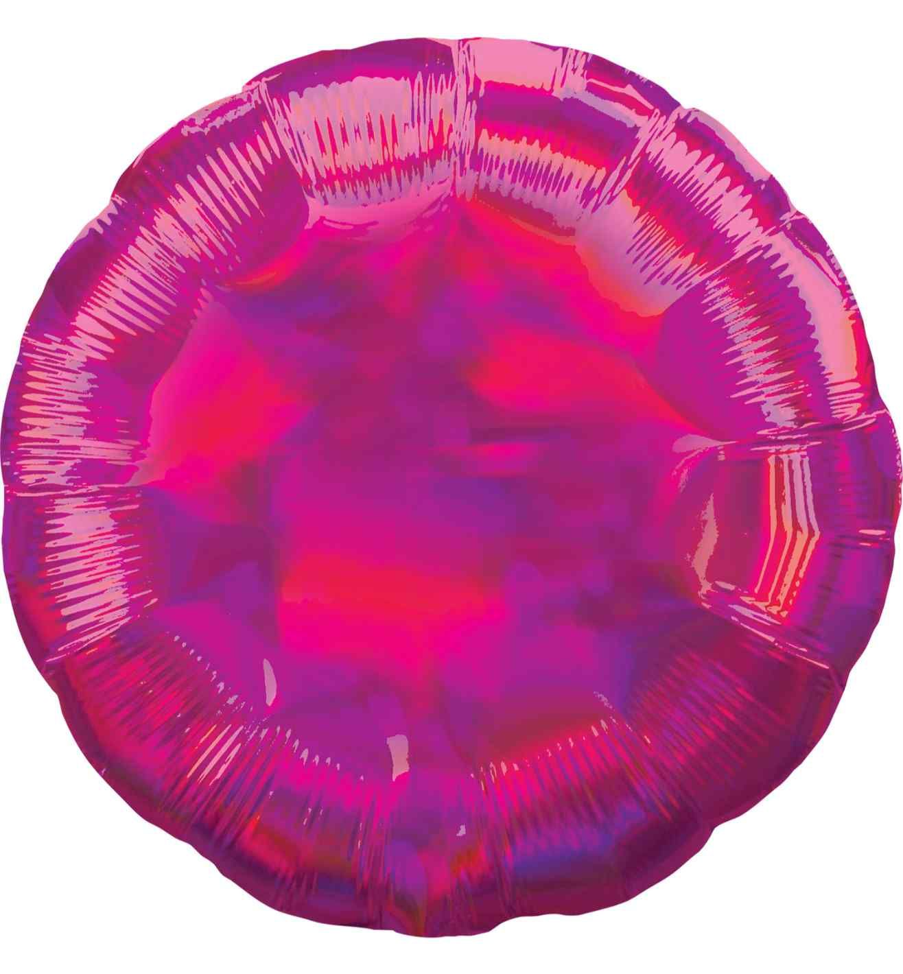 17" Magenta Iridescent Round Foil Balloon Anagram - Unpackaged