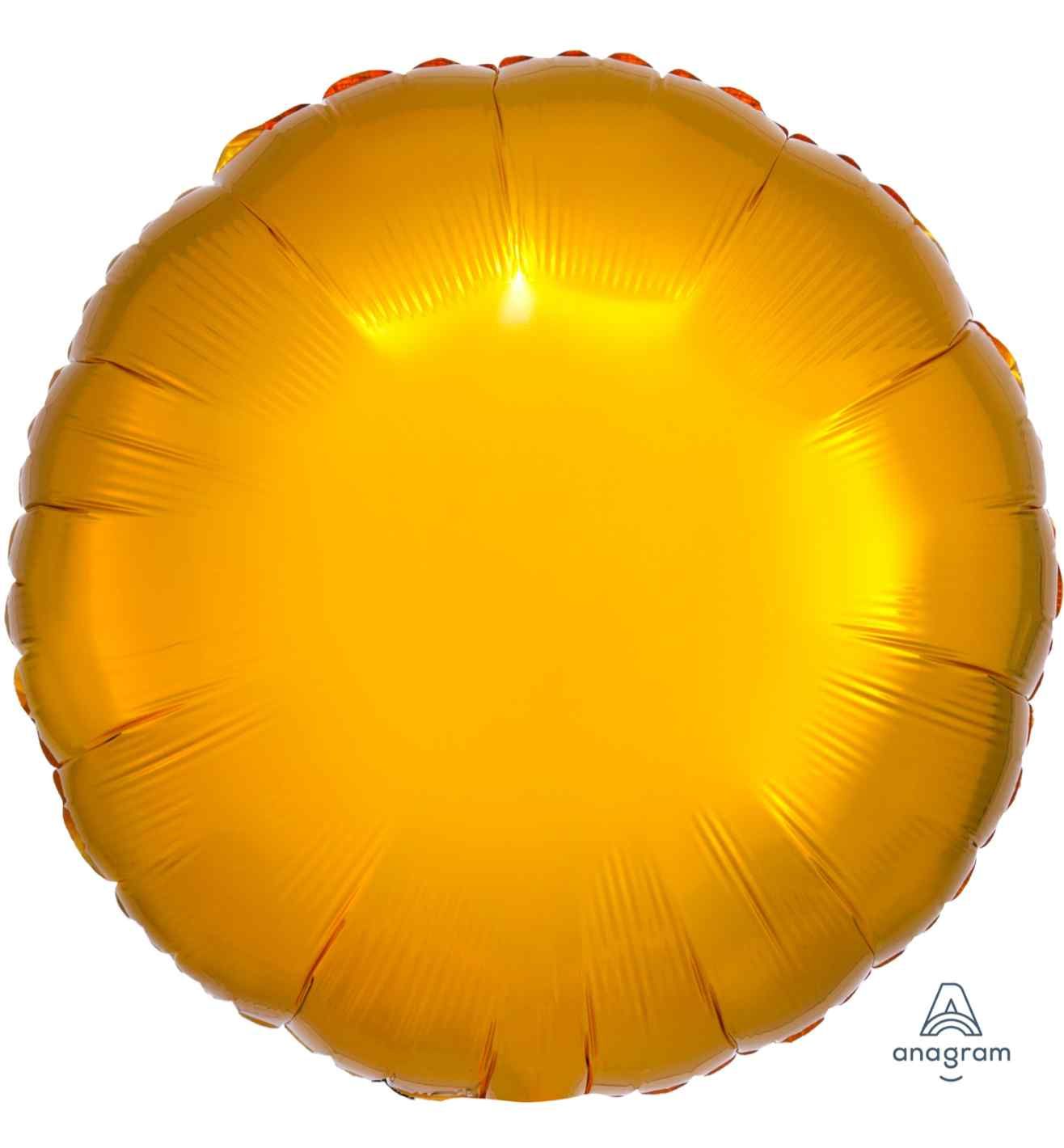 17" Metallic Gold Round Foil Balloon Anagram - Unpackaged