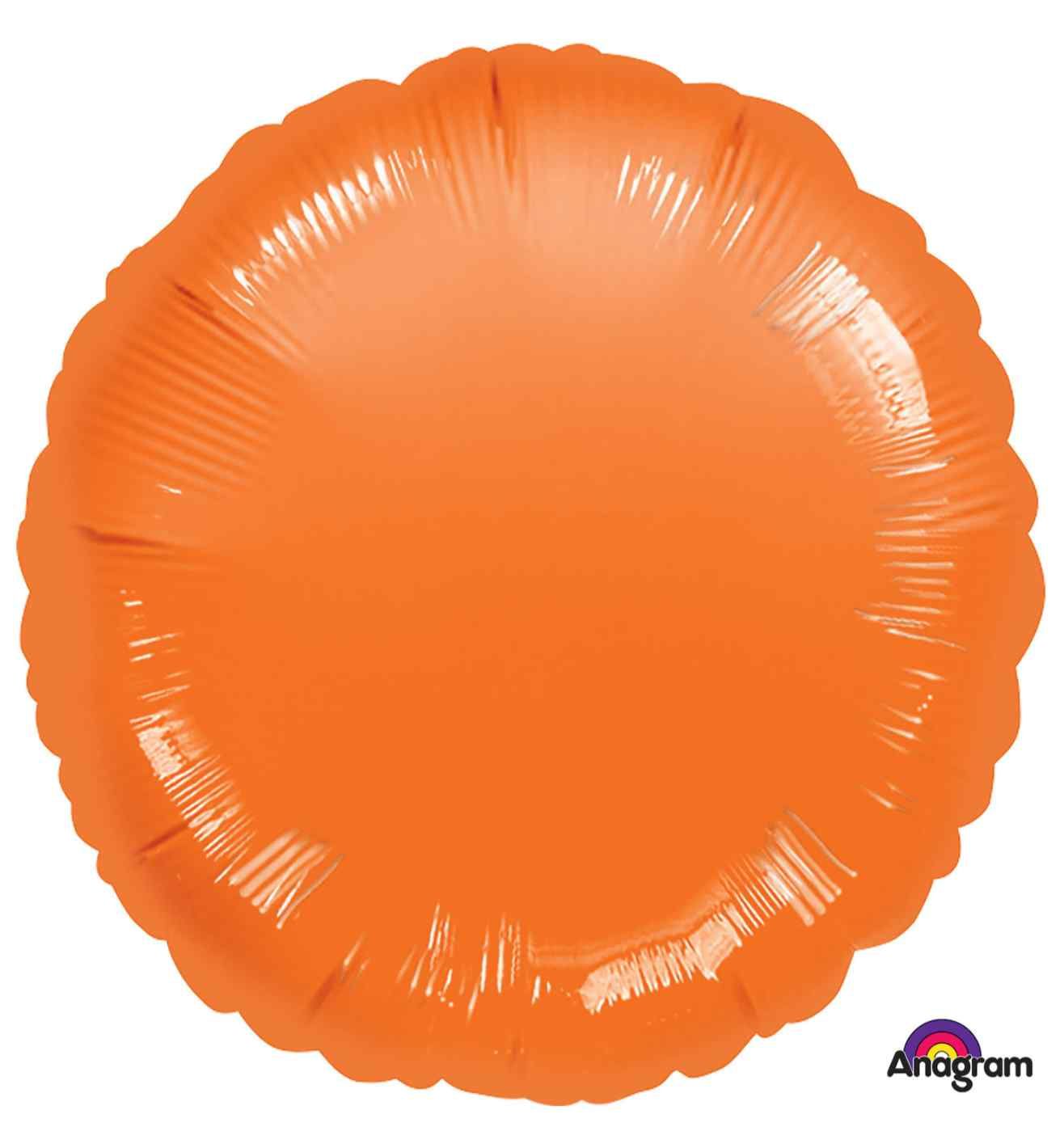 17" Metallic Orange Round Foil Balloon Anagram - Unpackaged