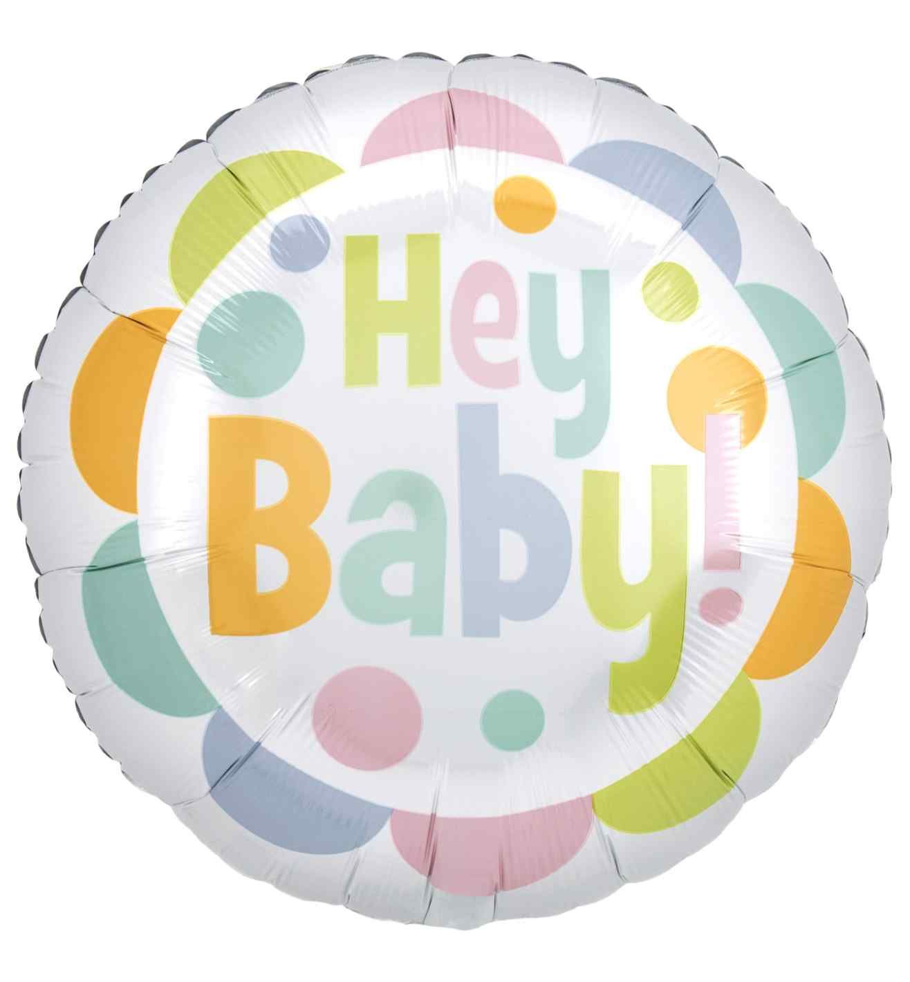 18" Satin Infused Hey Baby Foil Balloon