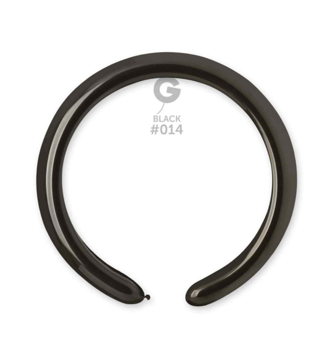 2" Gemar Black Modelling Balloon 100ct