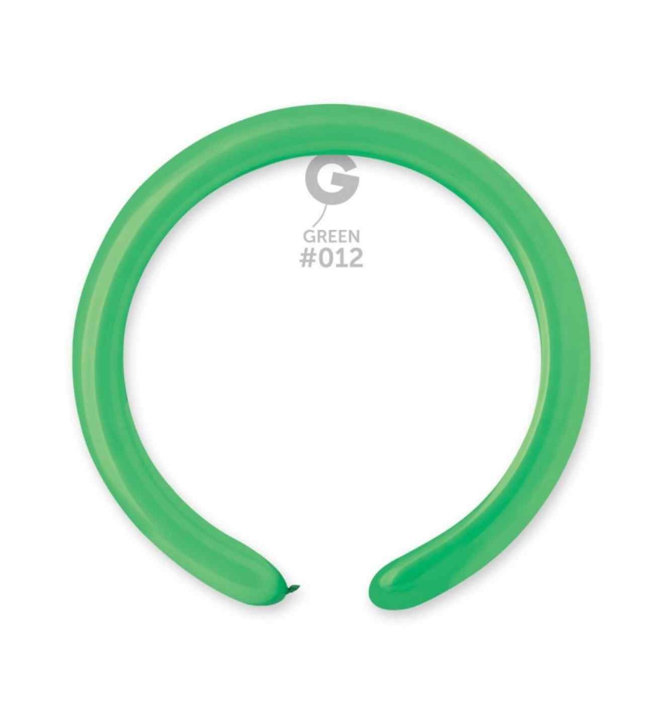 2" Gemar Green Modelling Balloon 100ct