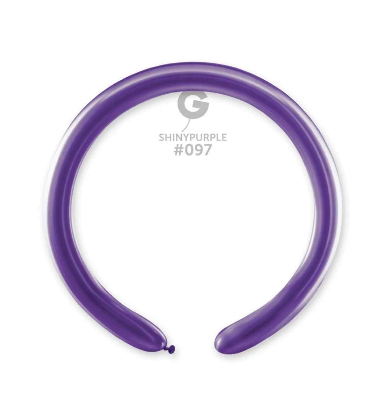 2" Gemar Shiny Purple Modelling Balloon 50ct