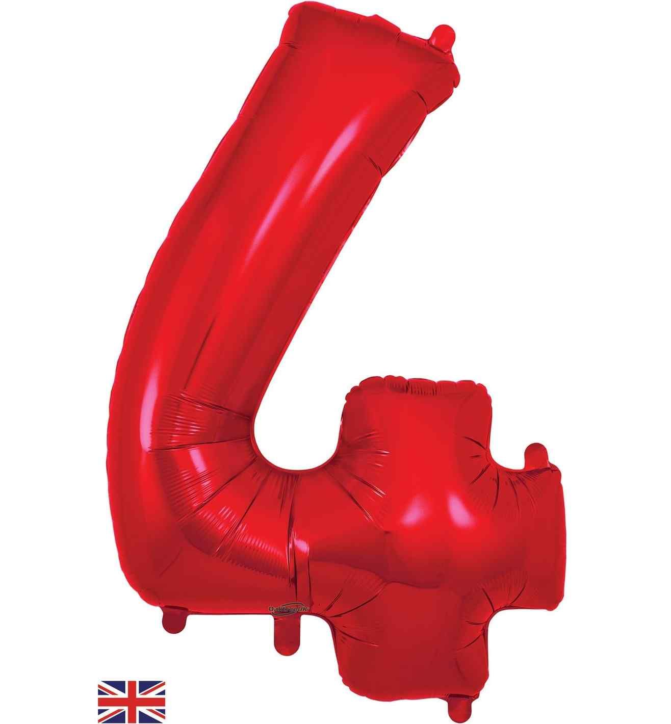 34" Red Number 4 Oaktree