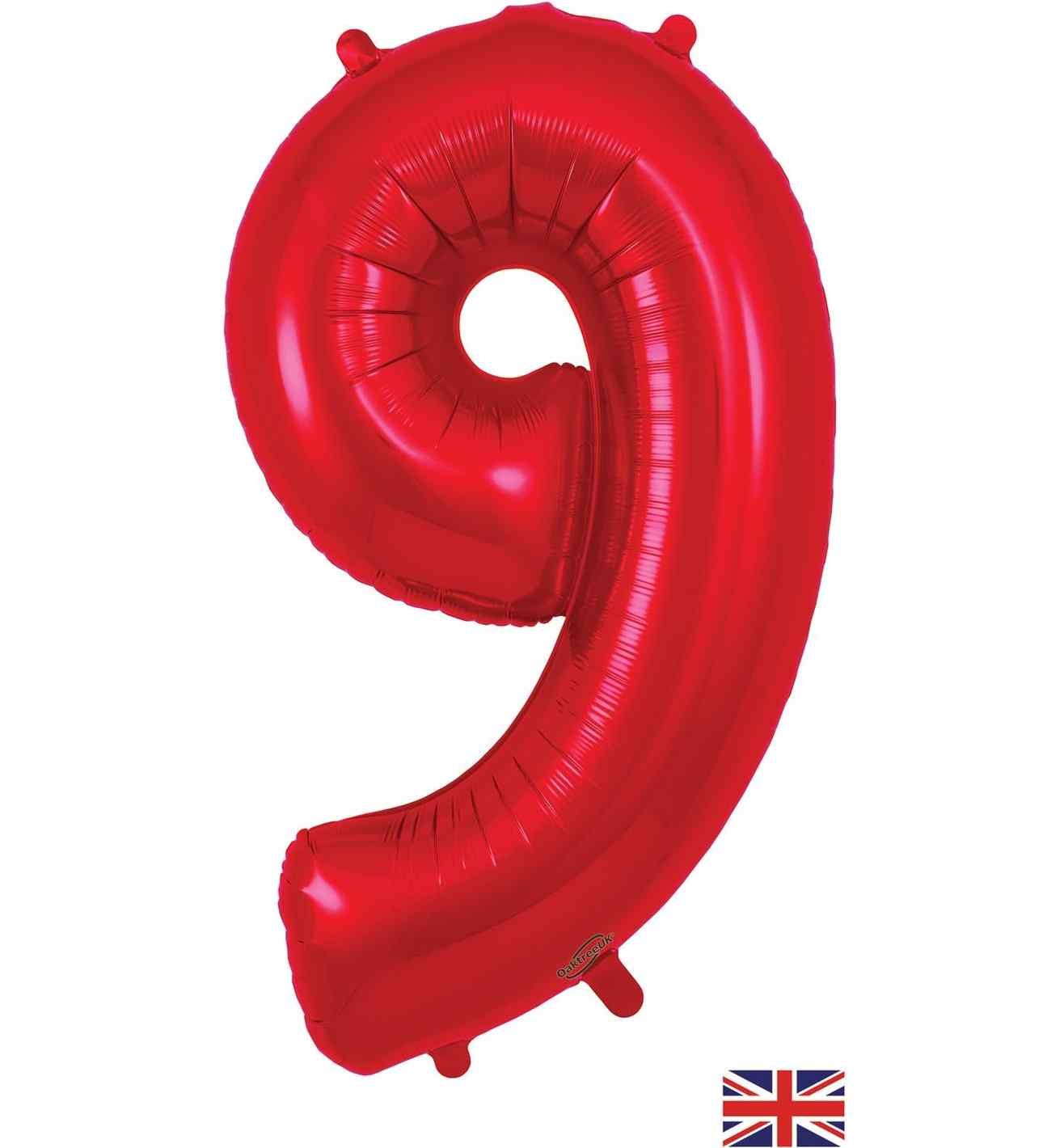 34" Red Number 9 Oaktree