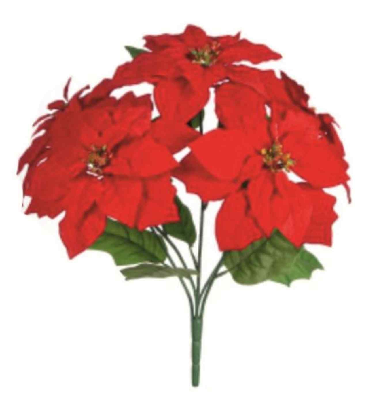 45cm Large Poinsettia Bush Red