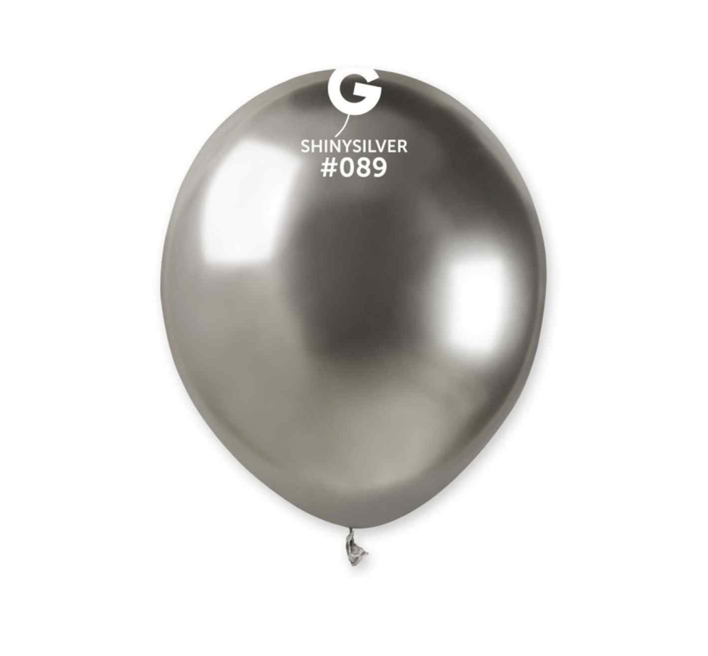 5" Gemar Shiny Silver Latex 50ct