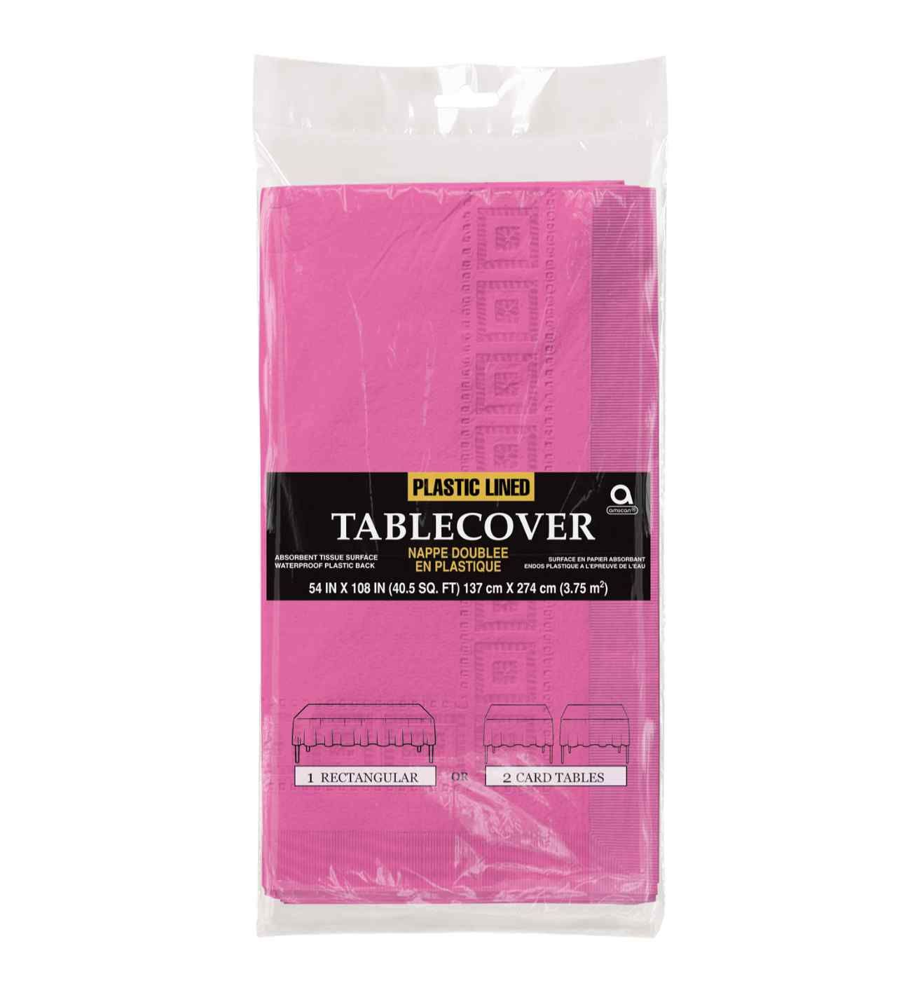 Bright Pink Paper Tablecover 1.37m x 2.74m