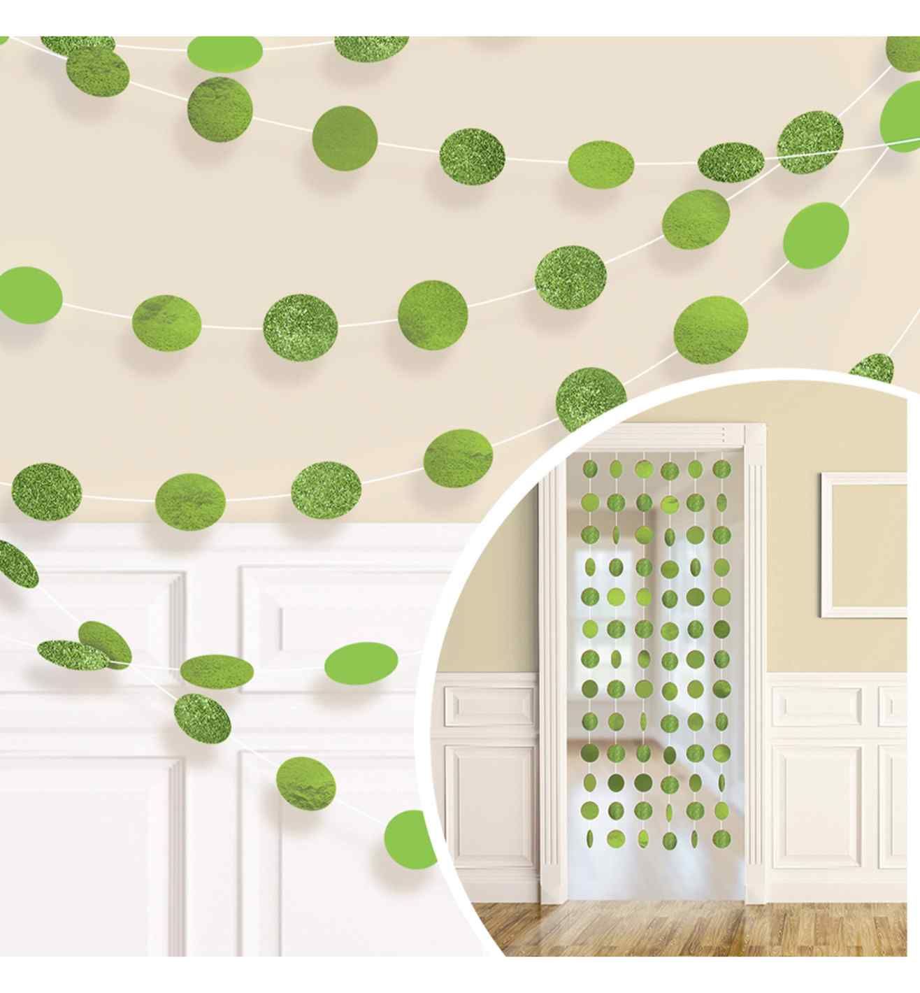 Kiwi Green Glitter String Decoration 2.13m
