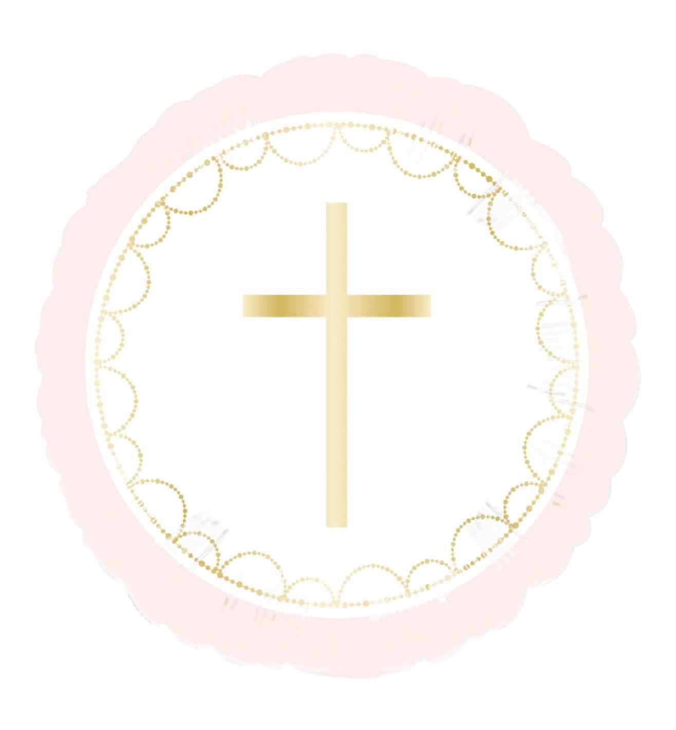18" Pink Botanical Celebration Communion Foil