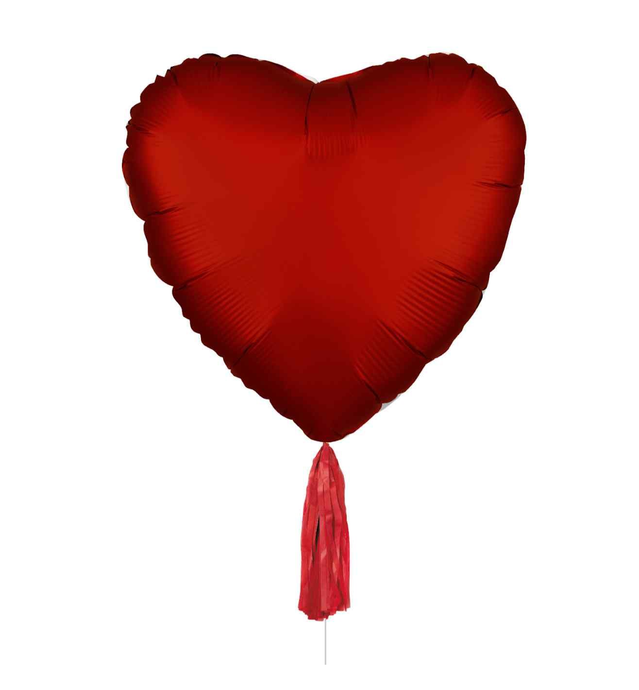 31" Amscan Red Heart Foil Balloon with Tassel