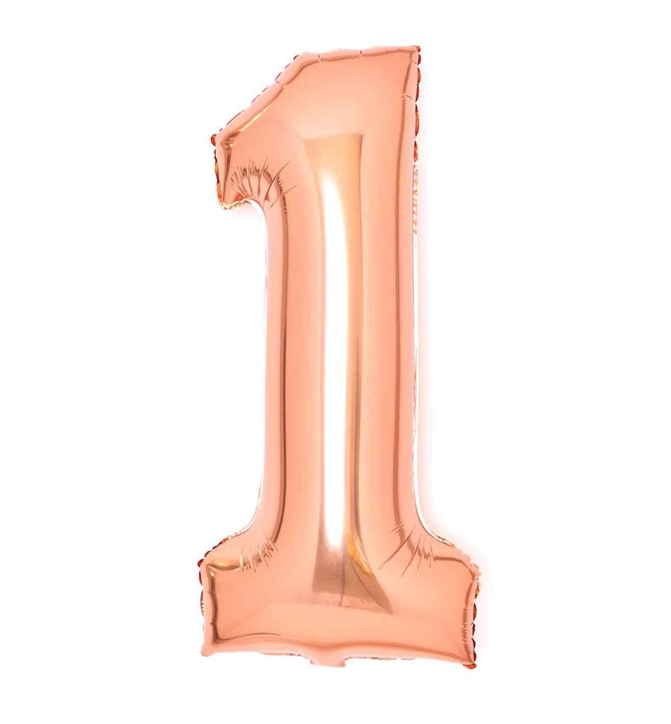 34" Amscan Number 1 Rose Gold Foil Balloon