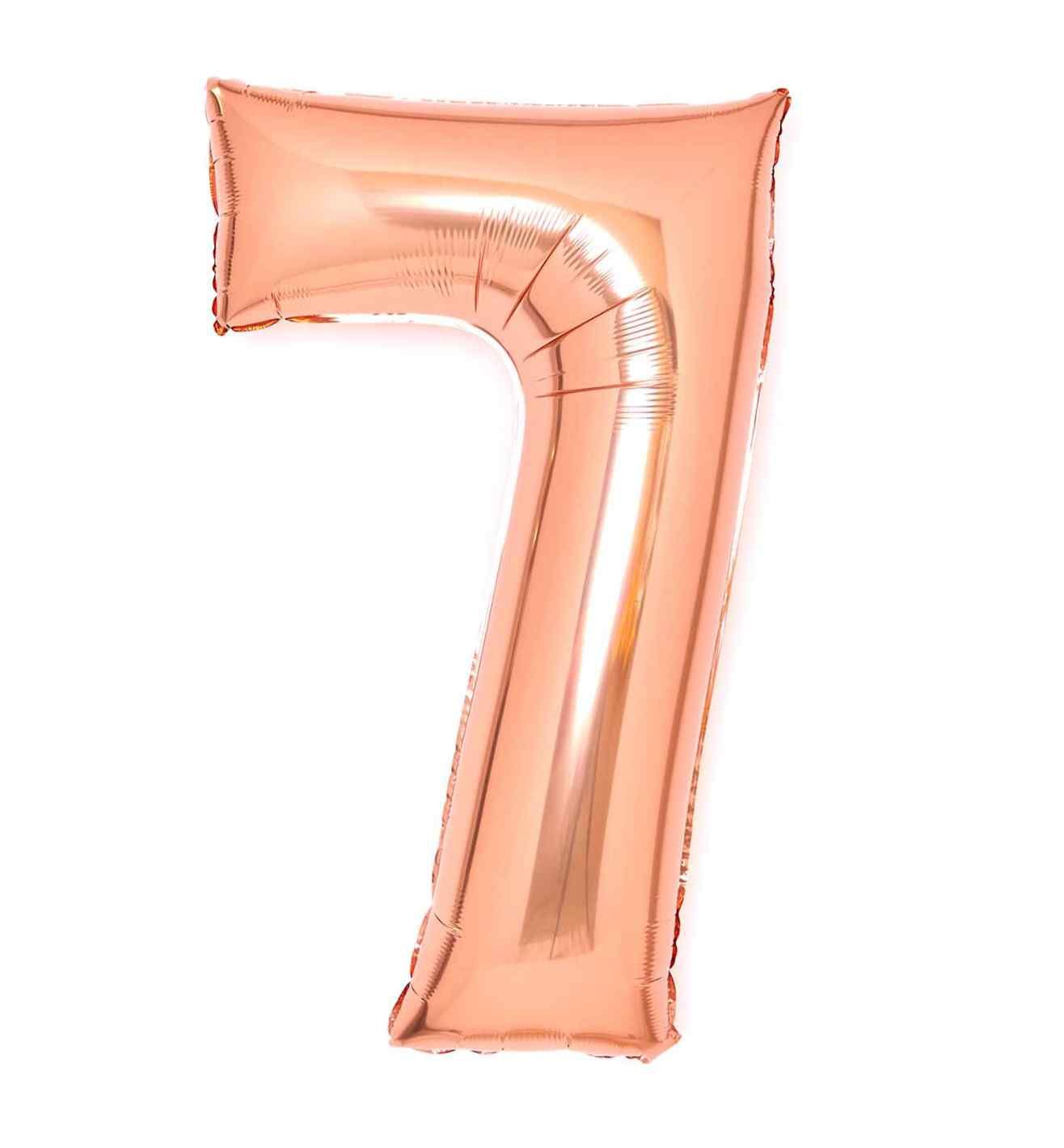 34" Amscan Number 7 Rose Gold Foil Balloon