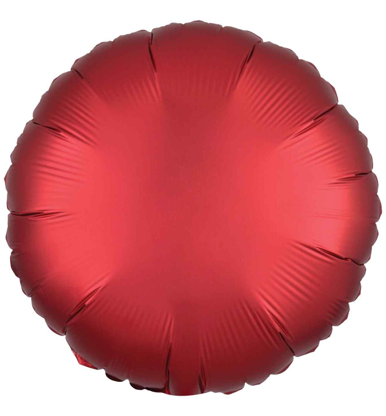 17" Amscan Silk Lustre Dark Red Round Foil Balloon