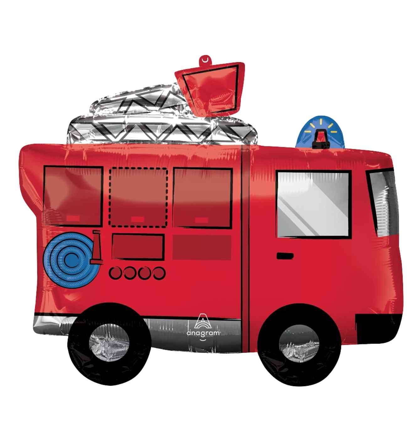 Fire Engine Supershape Foil Balloon