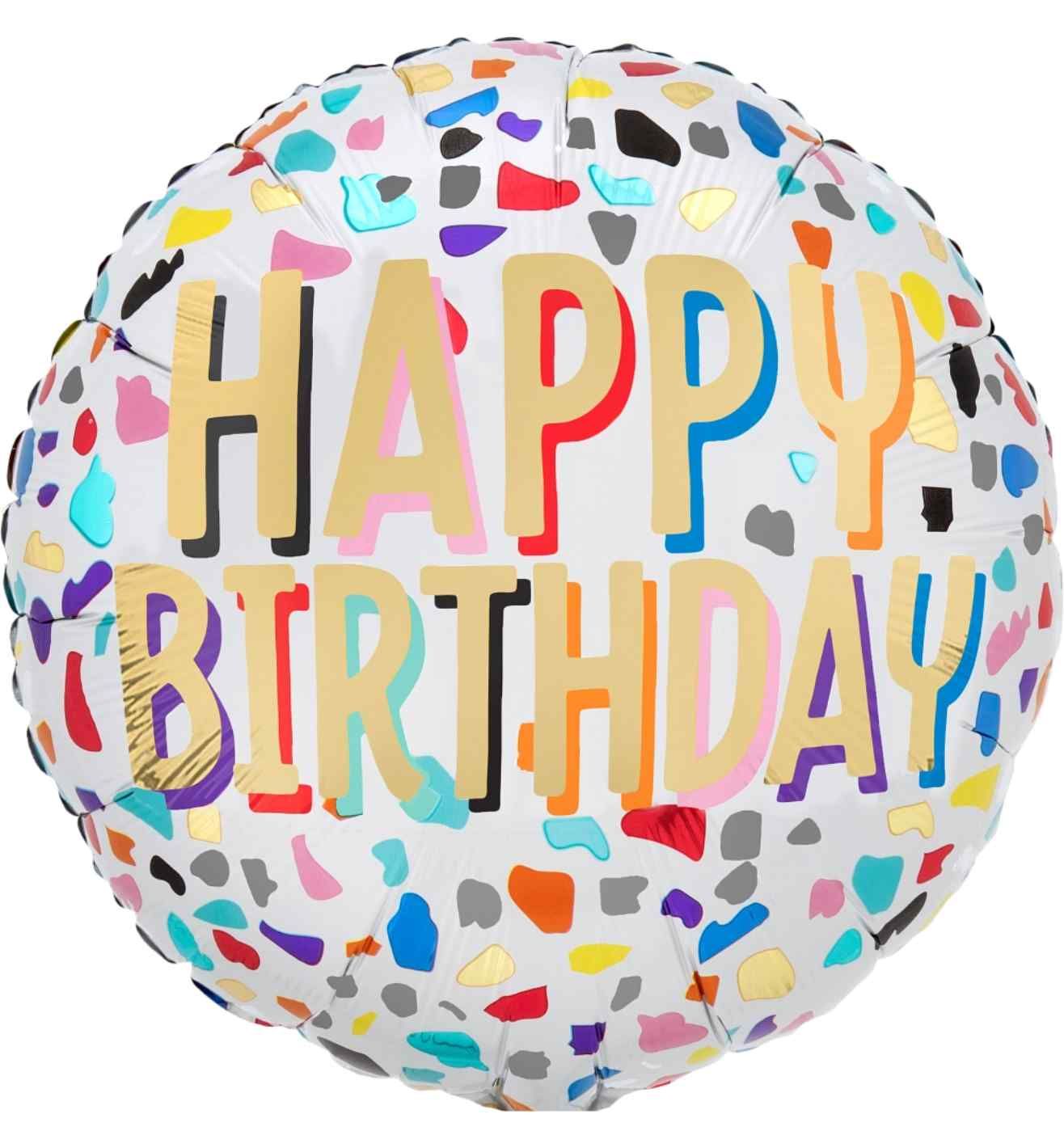 17" Anagram Confetti Birthday Foil Balloon