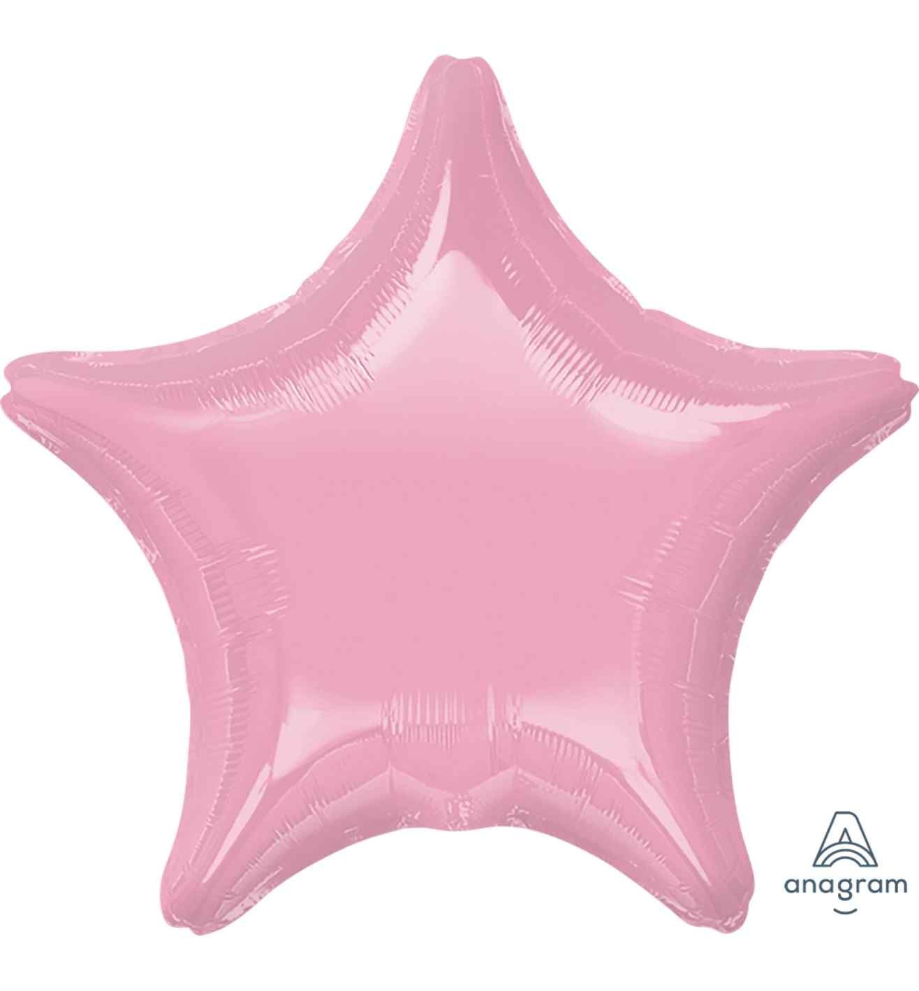 18" Anagram Pale Pink Star Foil Balloon
