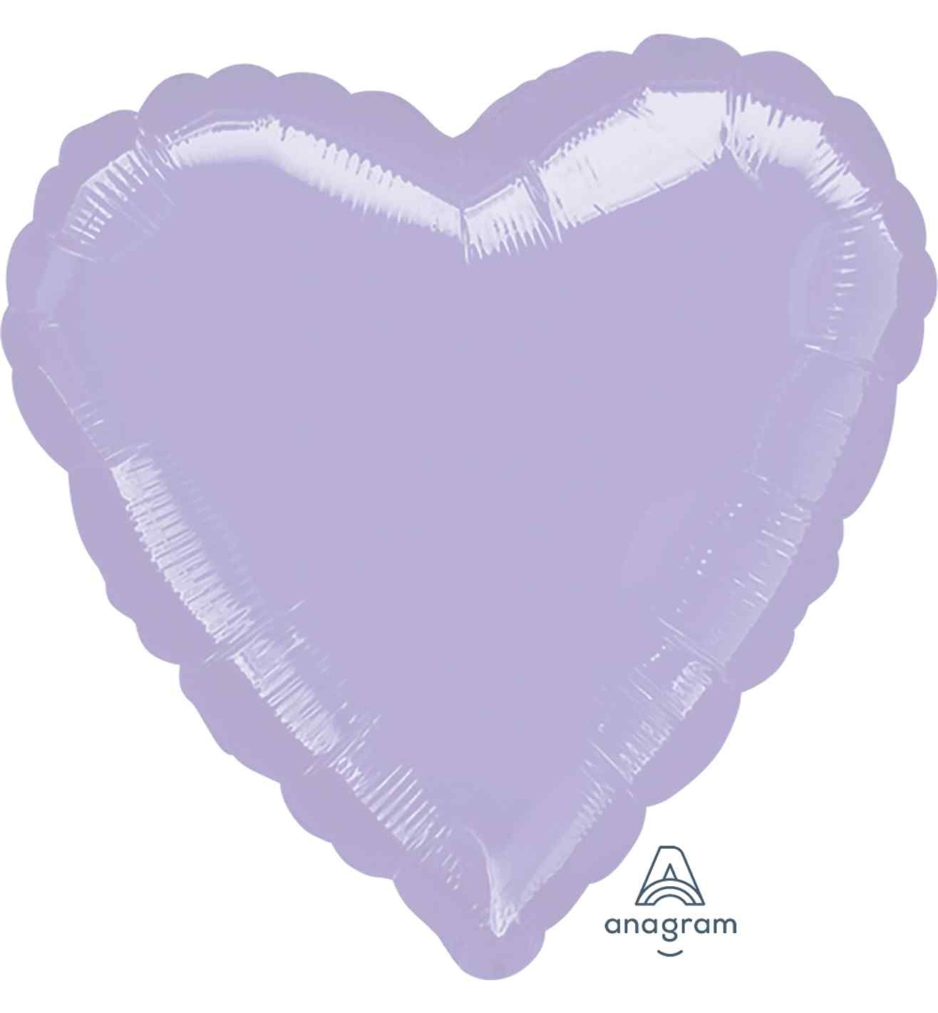 17" Pastel Lilac Heart Foil Balloon Anagram - Unpackaged