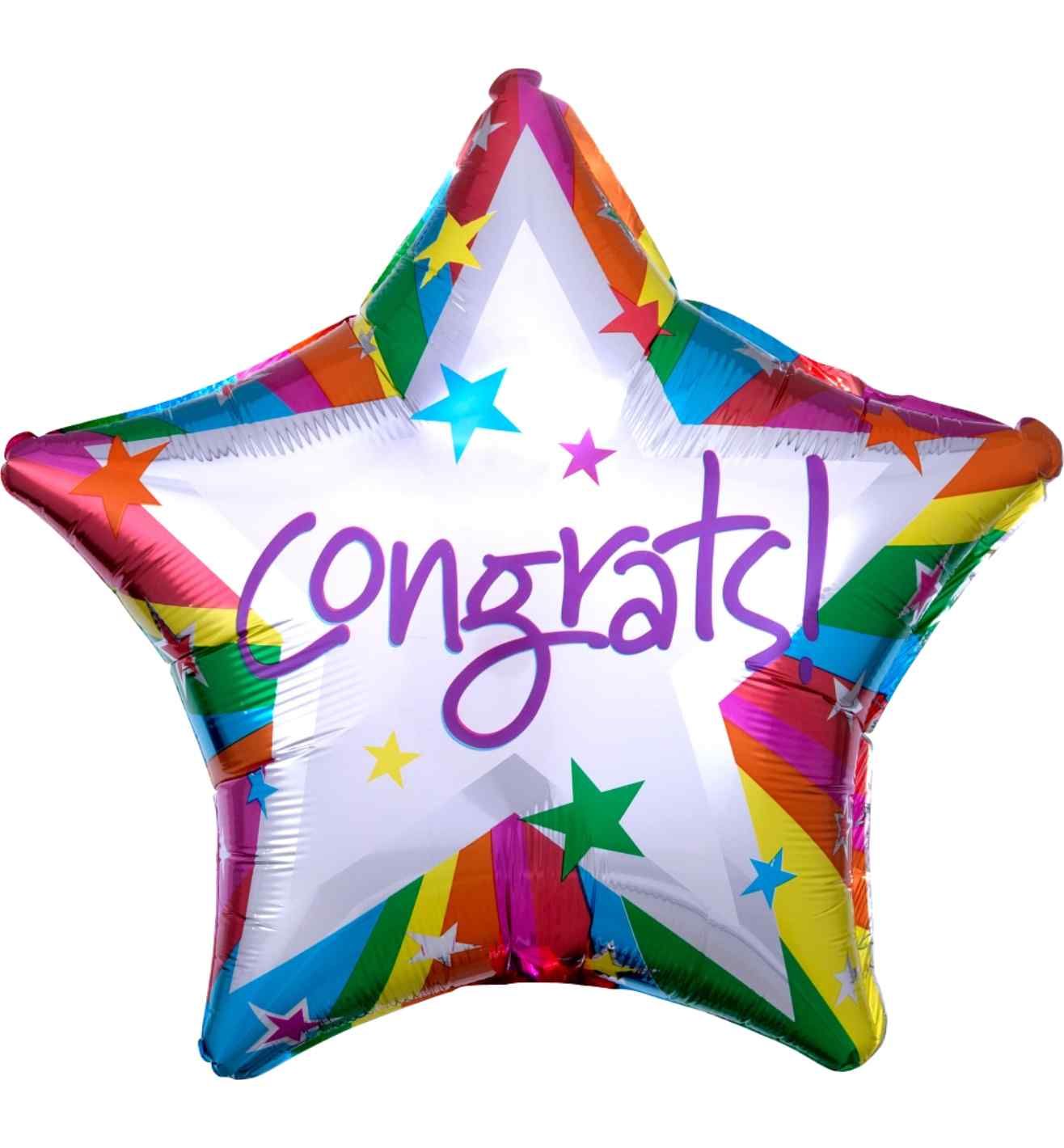 18" Rainbow Congrats Foil Balloon