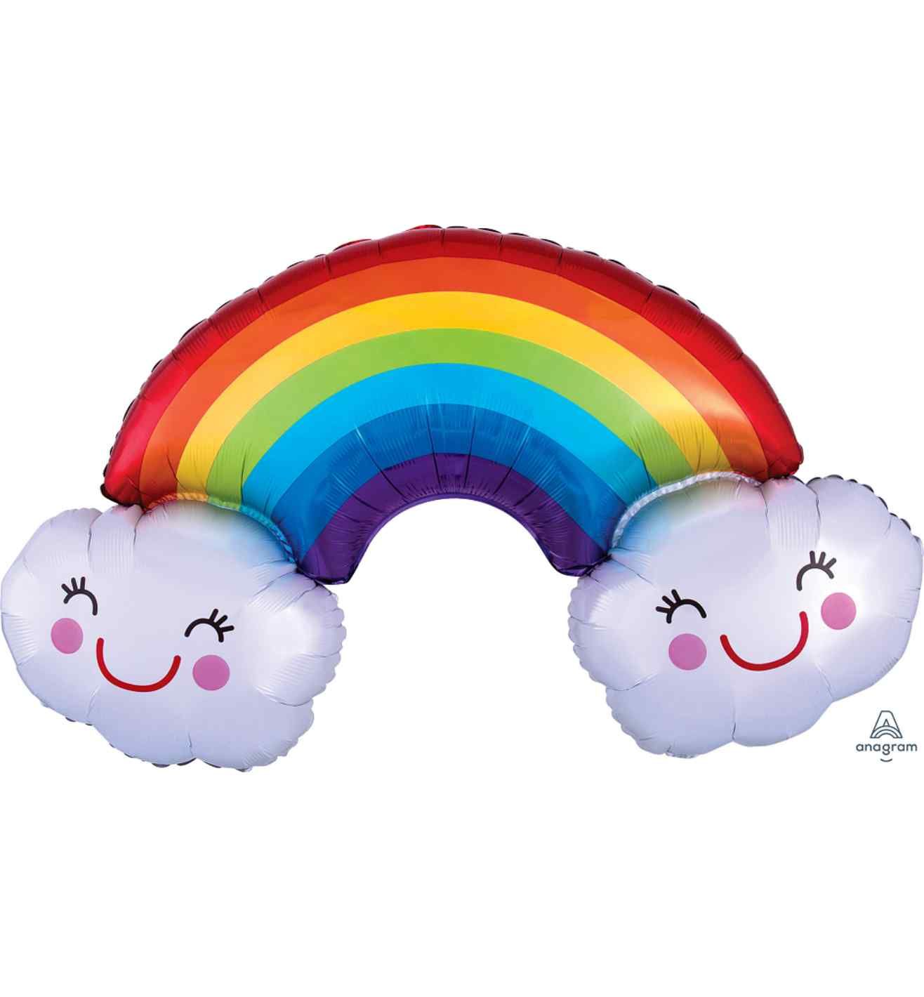 Rainbow with Clouds SuperShape Foil Balloon