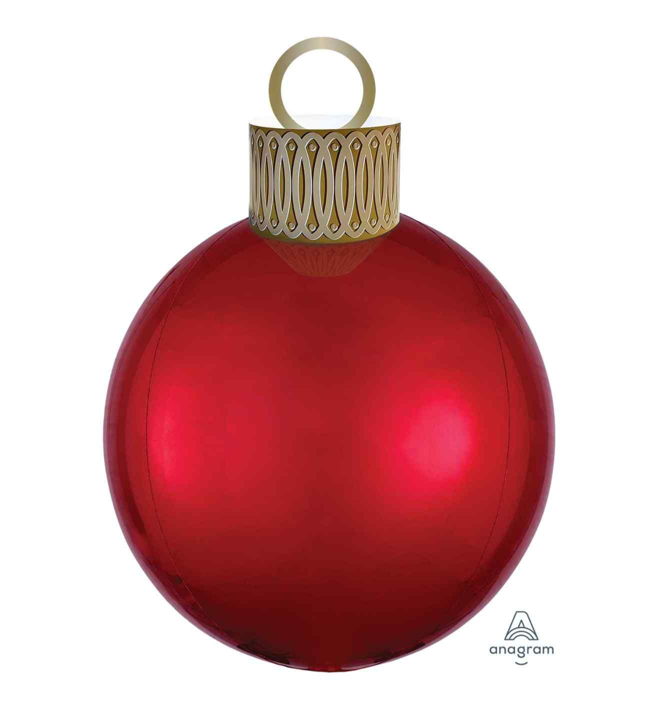 Red Bauble Orbz Foil Balloon Decoration