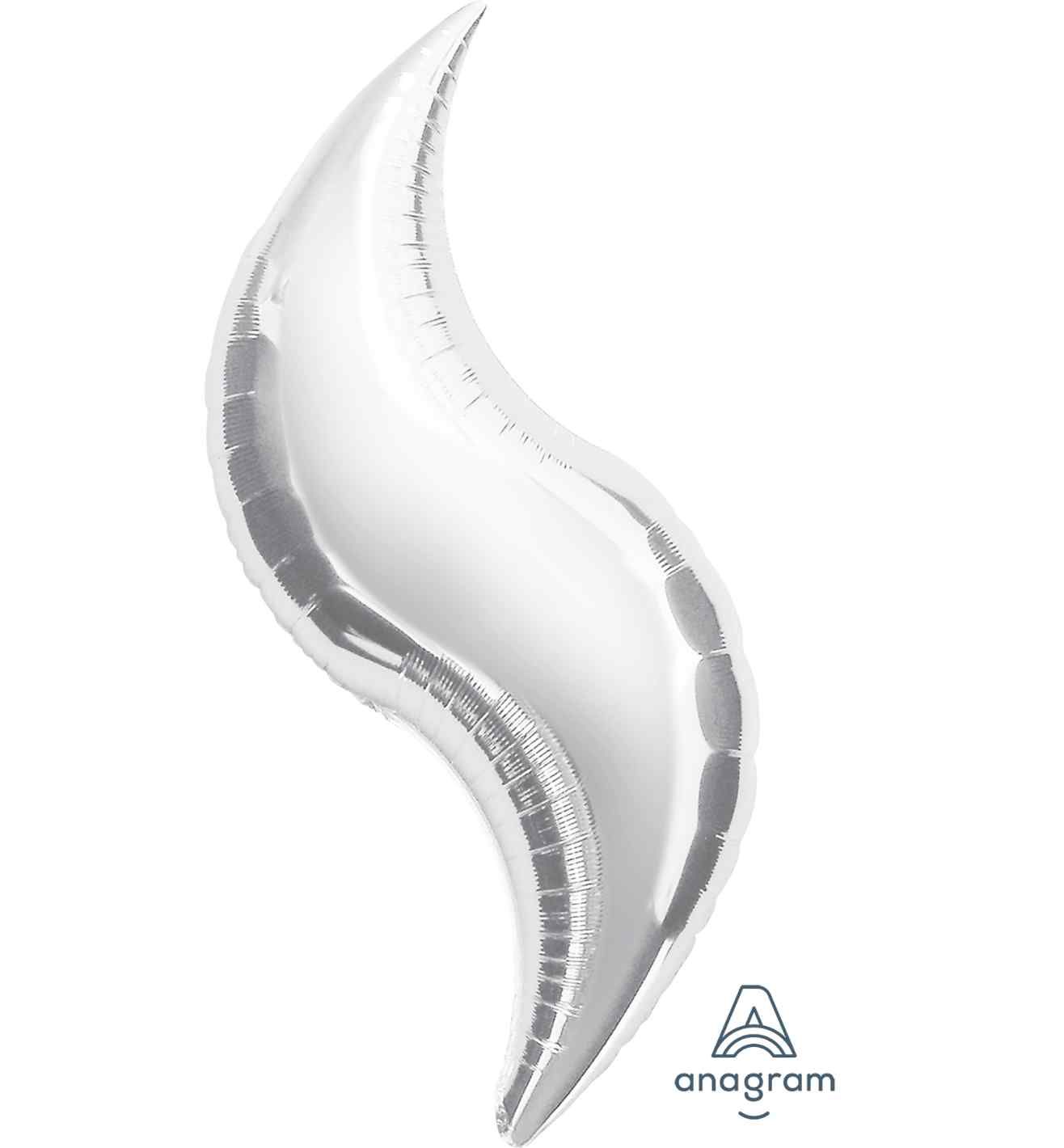 36" Curve Silver Foil Balloon 3PC