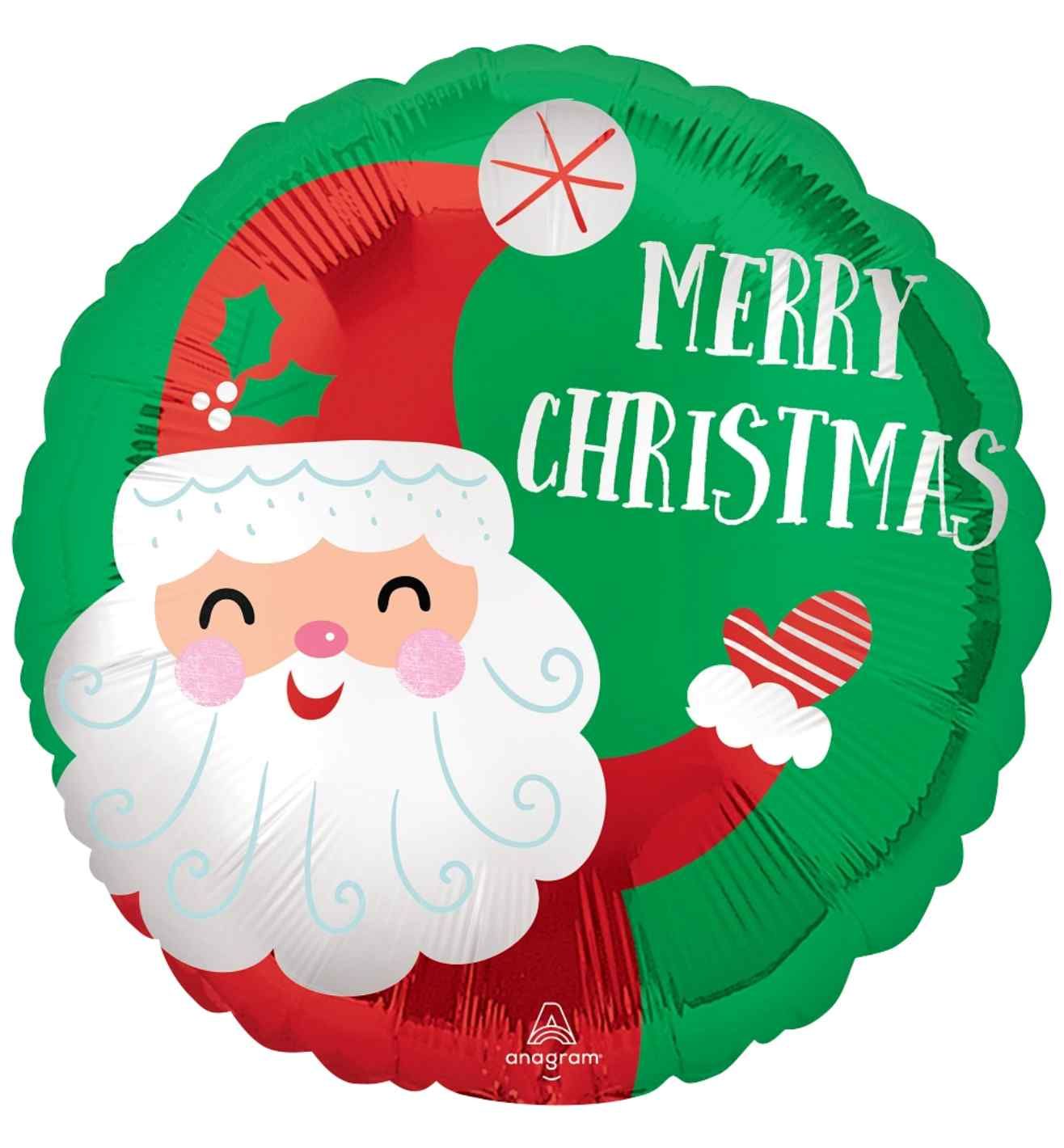 18" Smiley Santa Foil Balloon