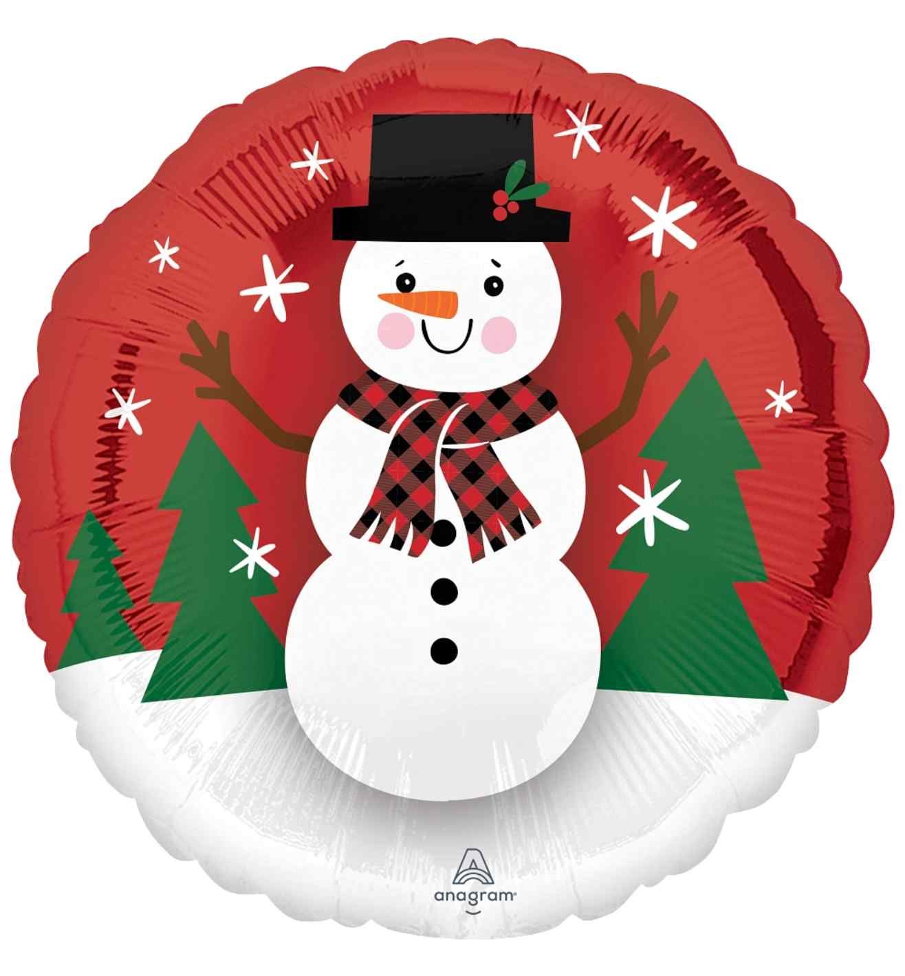 18" Anagram Smiley Snowman Foil Balloon