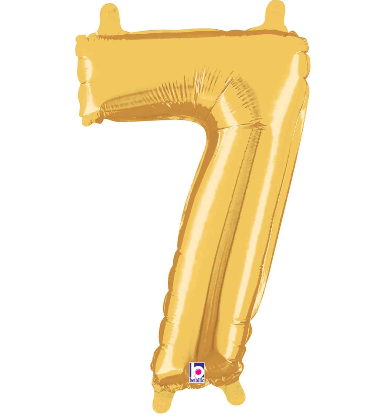 14" Gold Number 7 Grabo Foil Balloon.