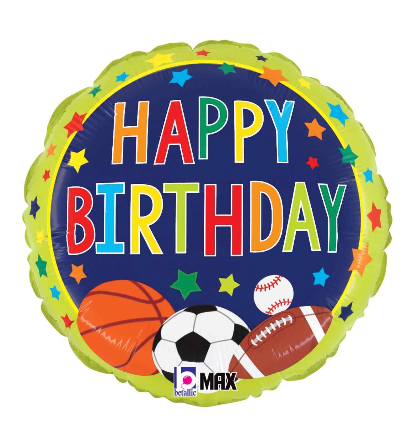 18" Betallic Multi-Sports Birthday Foil