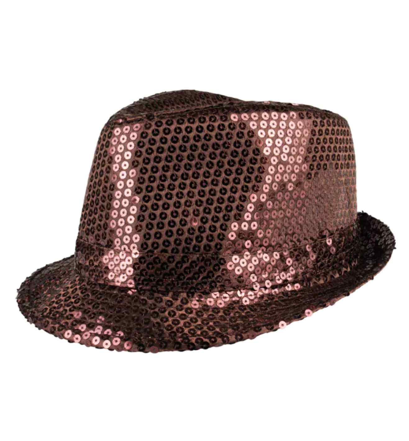 Brown Popstar Sequin Hat