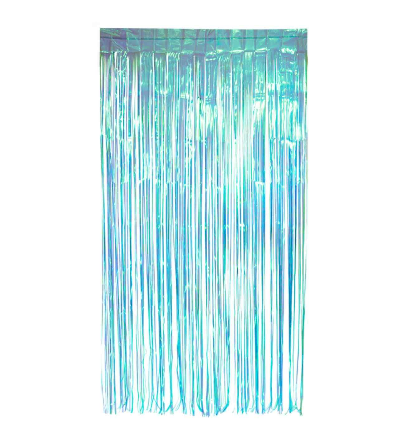 Foil Curtain Iridescent Light Blue