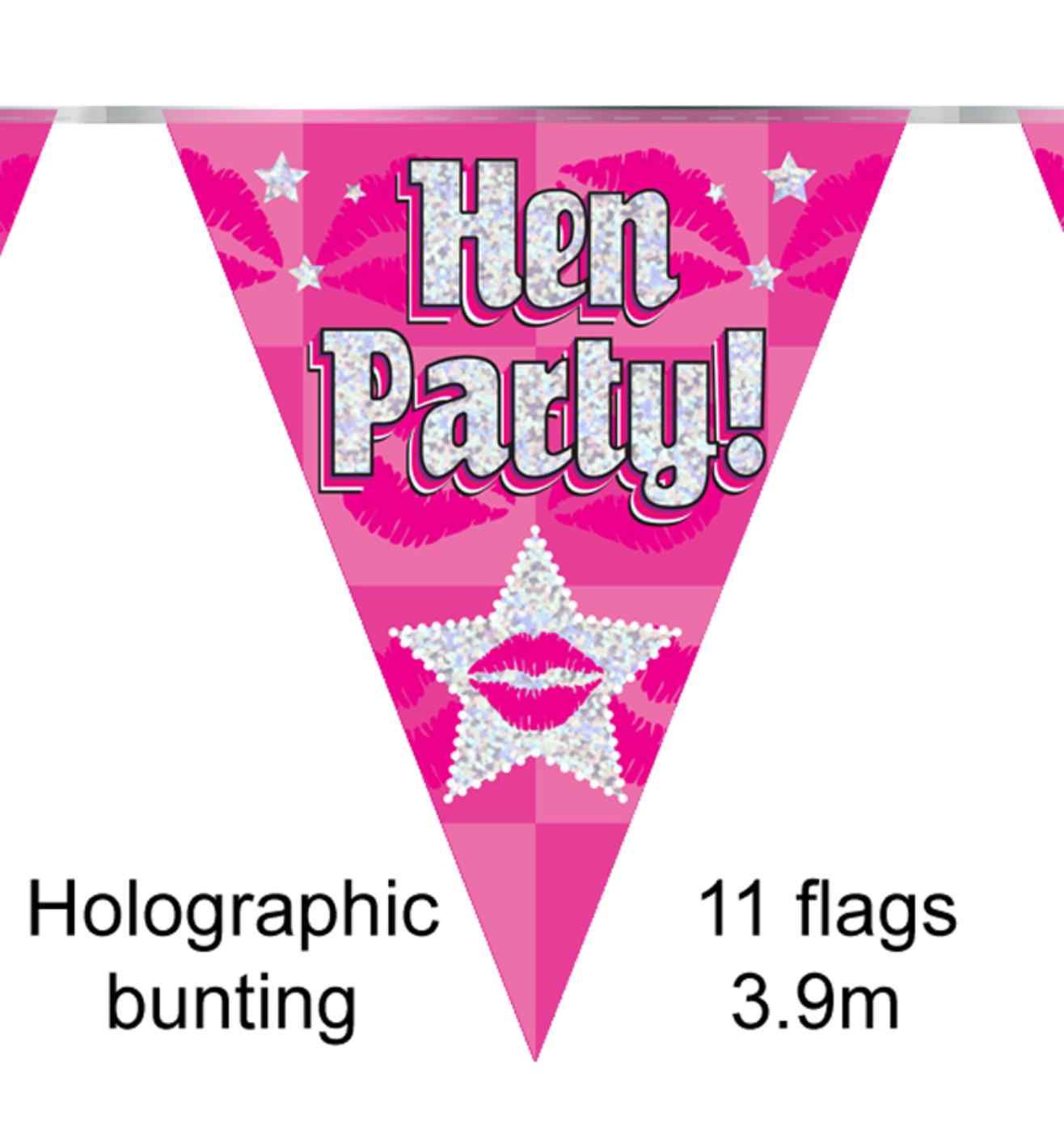 3.9m Oaktree 'Hen Party' Pink Bunting