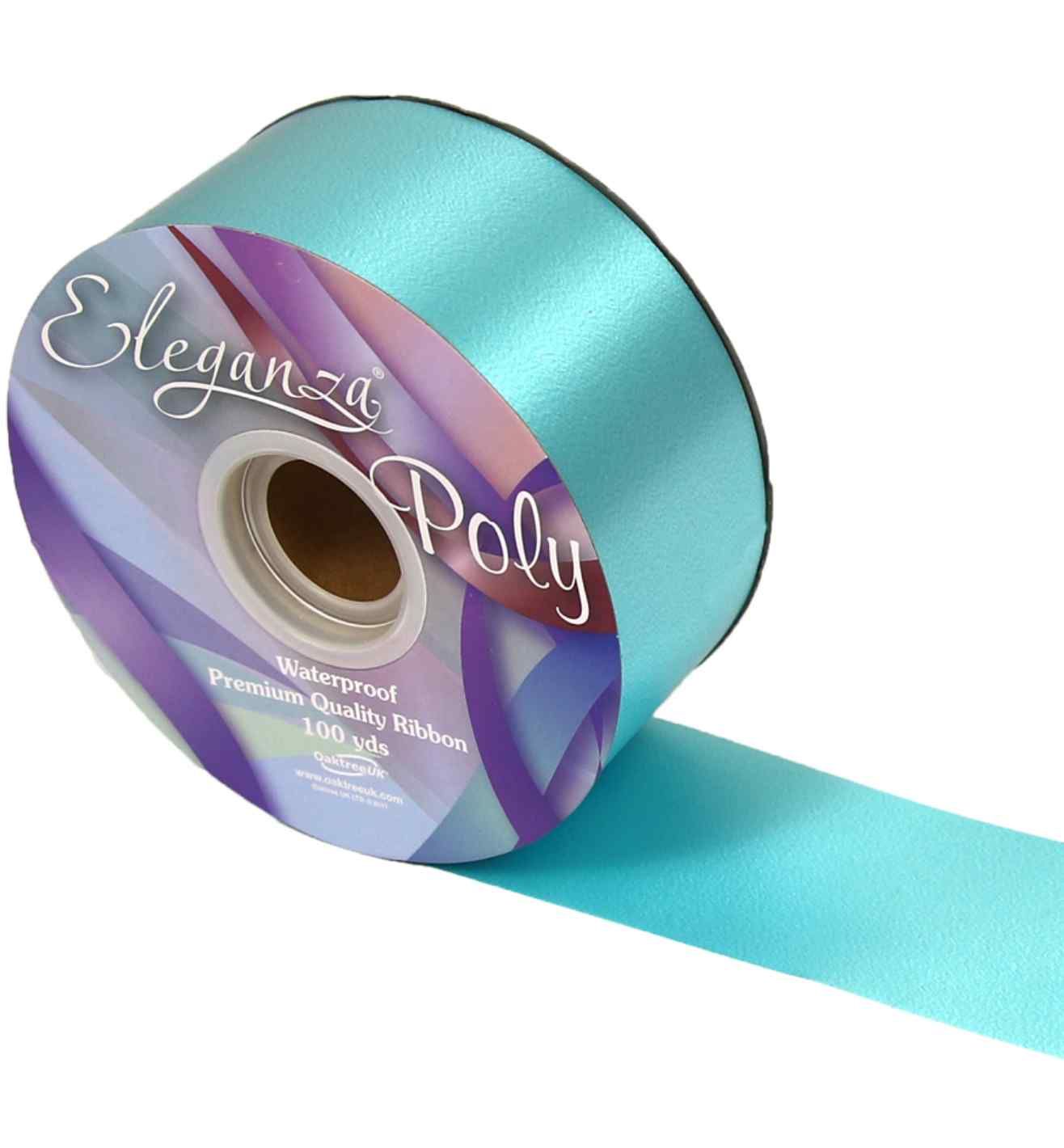 Eleganza Poly Ribbon 50mm x 91m Caribbean Blue