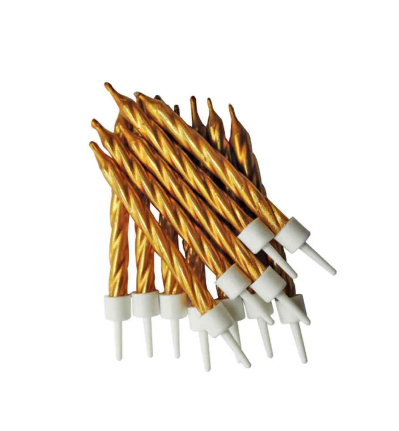 Metallic Candles Gold with Holders