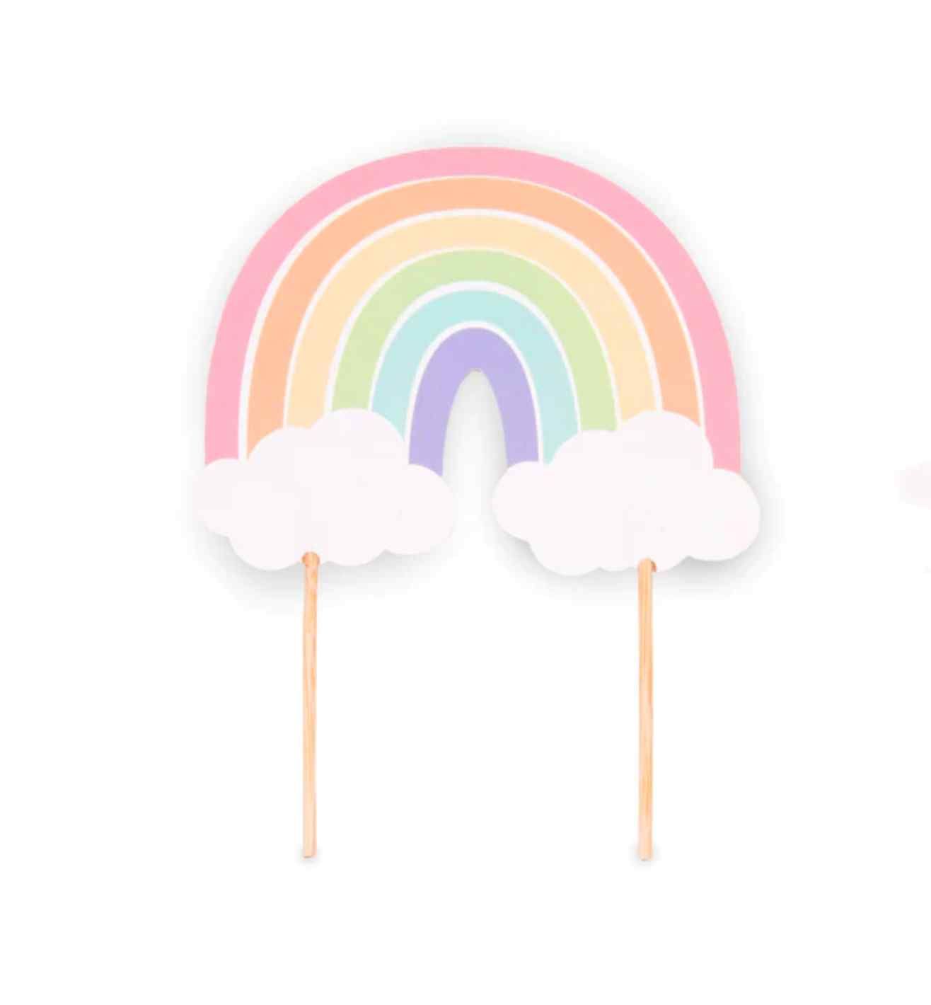 Pastel Rainbow Cake Topper