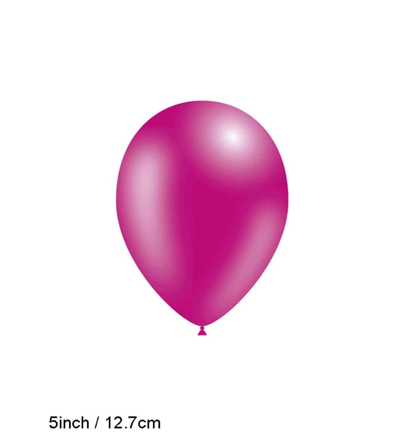 5" Decotex Fashion Solid Fuchsia Latex Balloons 100ct.