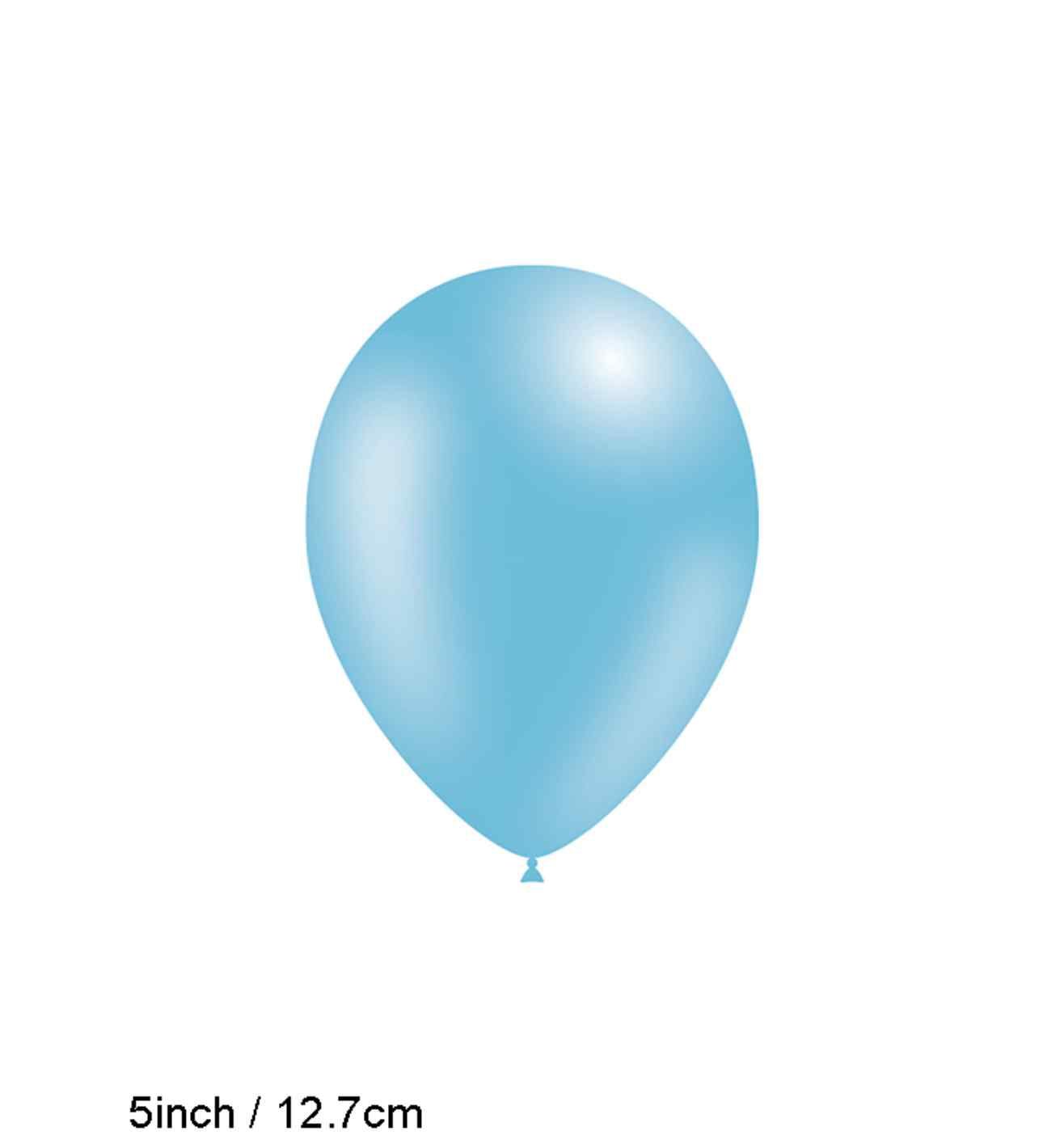 5" Decotex Fashion Solid Light Blue Latex Balloons 100ct