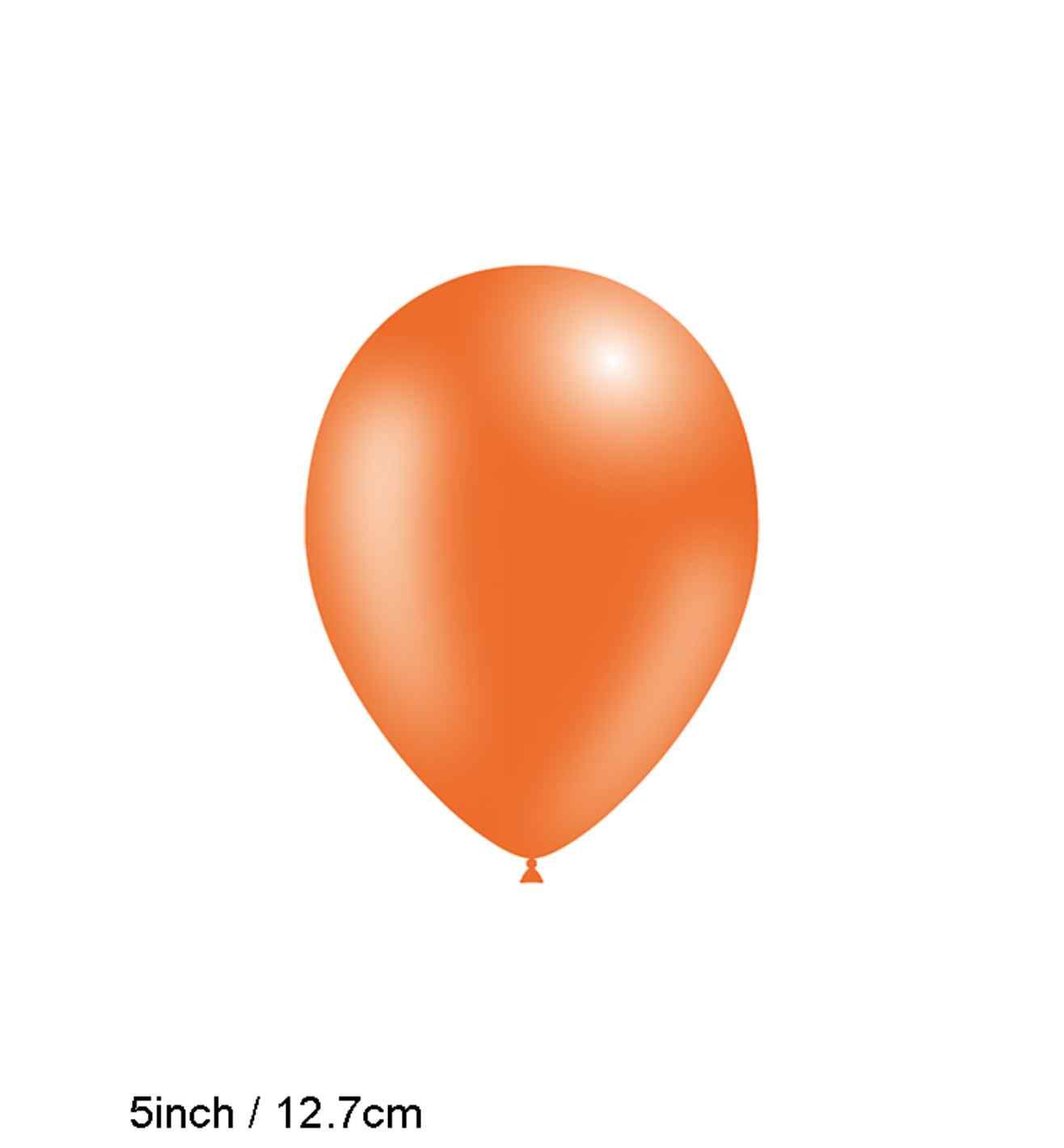 5" Decotex Fashion Solid Orange Latex Balloons 100ct