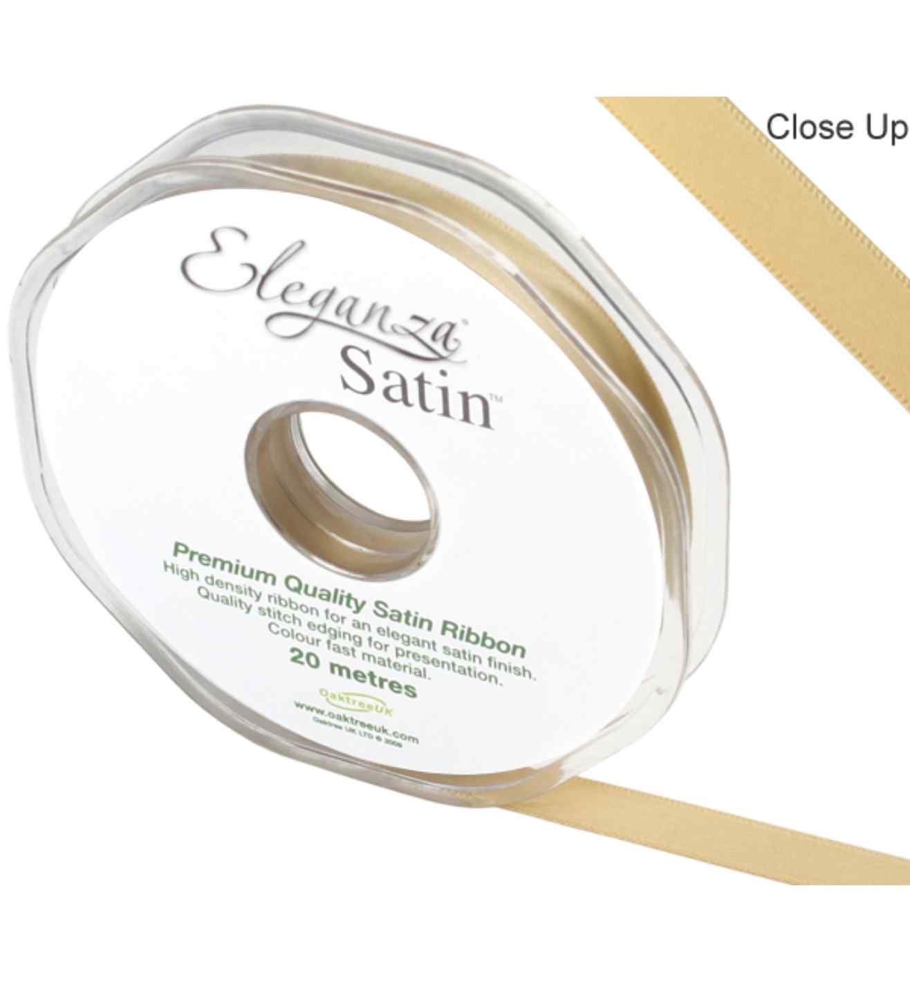 Eleganza Satin Double Faced Gold - 10mm x 20m