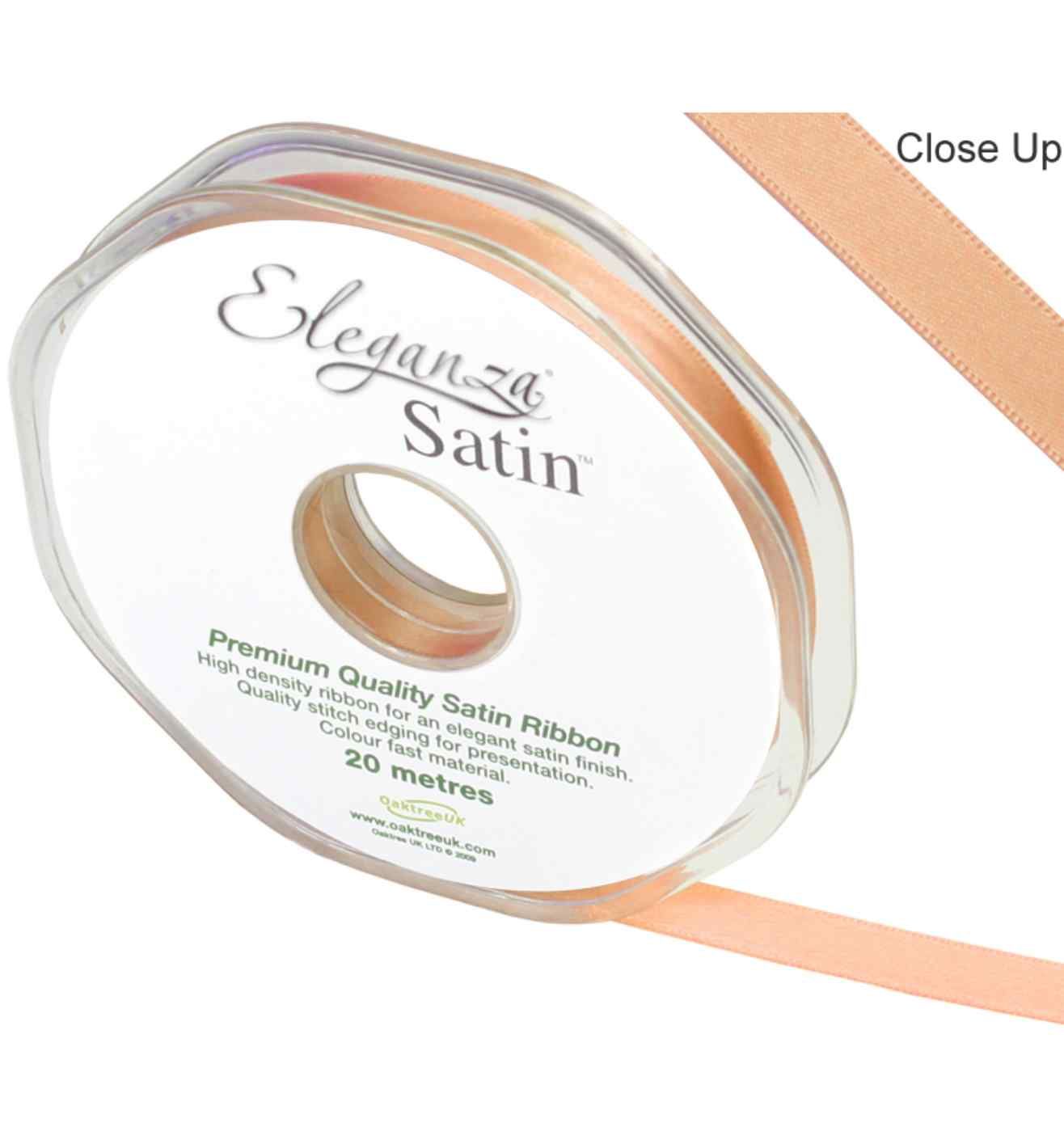 Eleganza Satin Double Faced Peach - 10mm x 20m