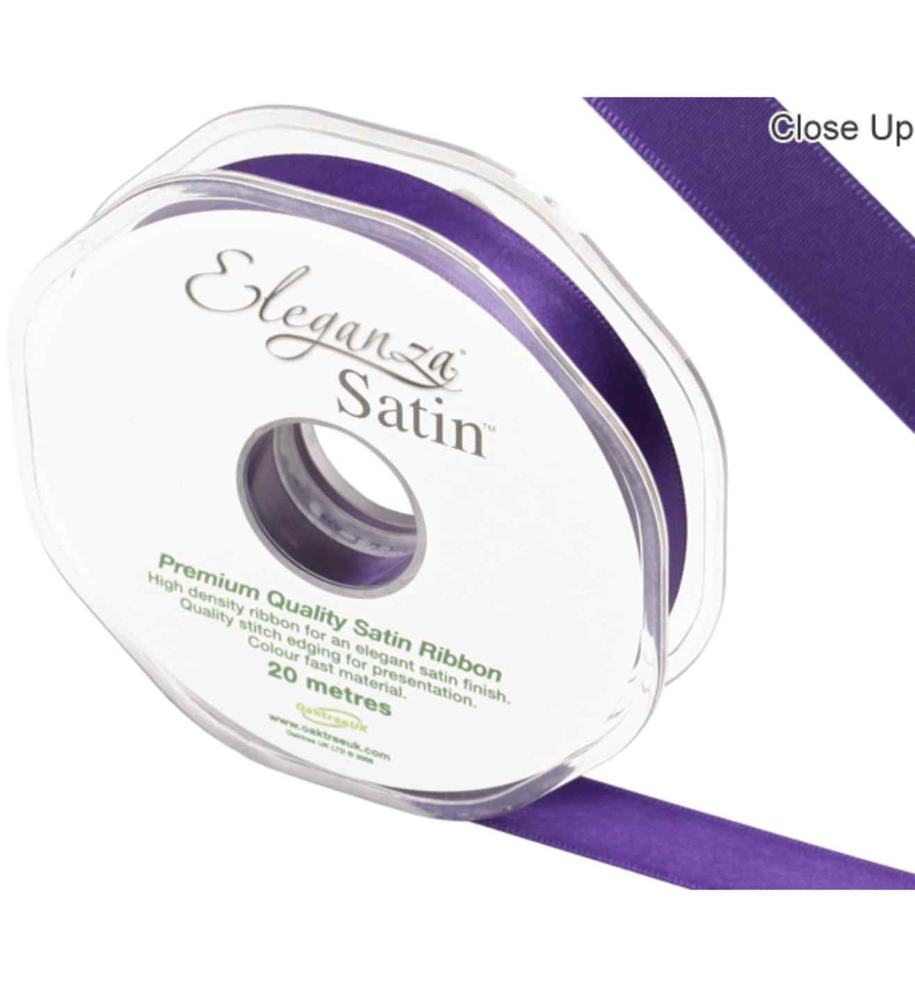 Eleganza Satin Double Faced Plum - 15mm x 20m