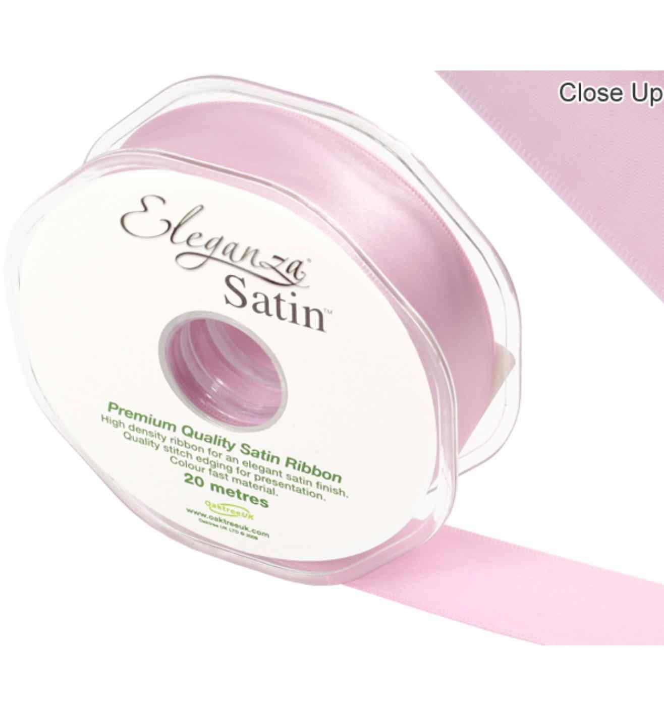Eleganza Satin Double Faced Fashion Pink - 25mm x 20m