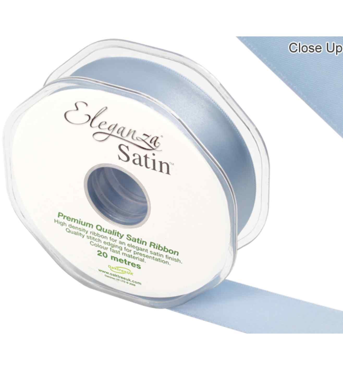 Eleganza Satin Double Faced Light Blue - 25mm x 20m