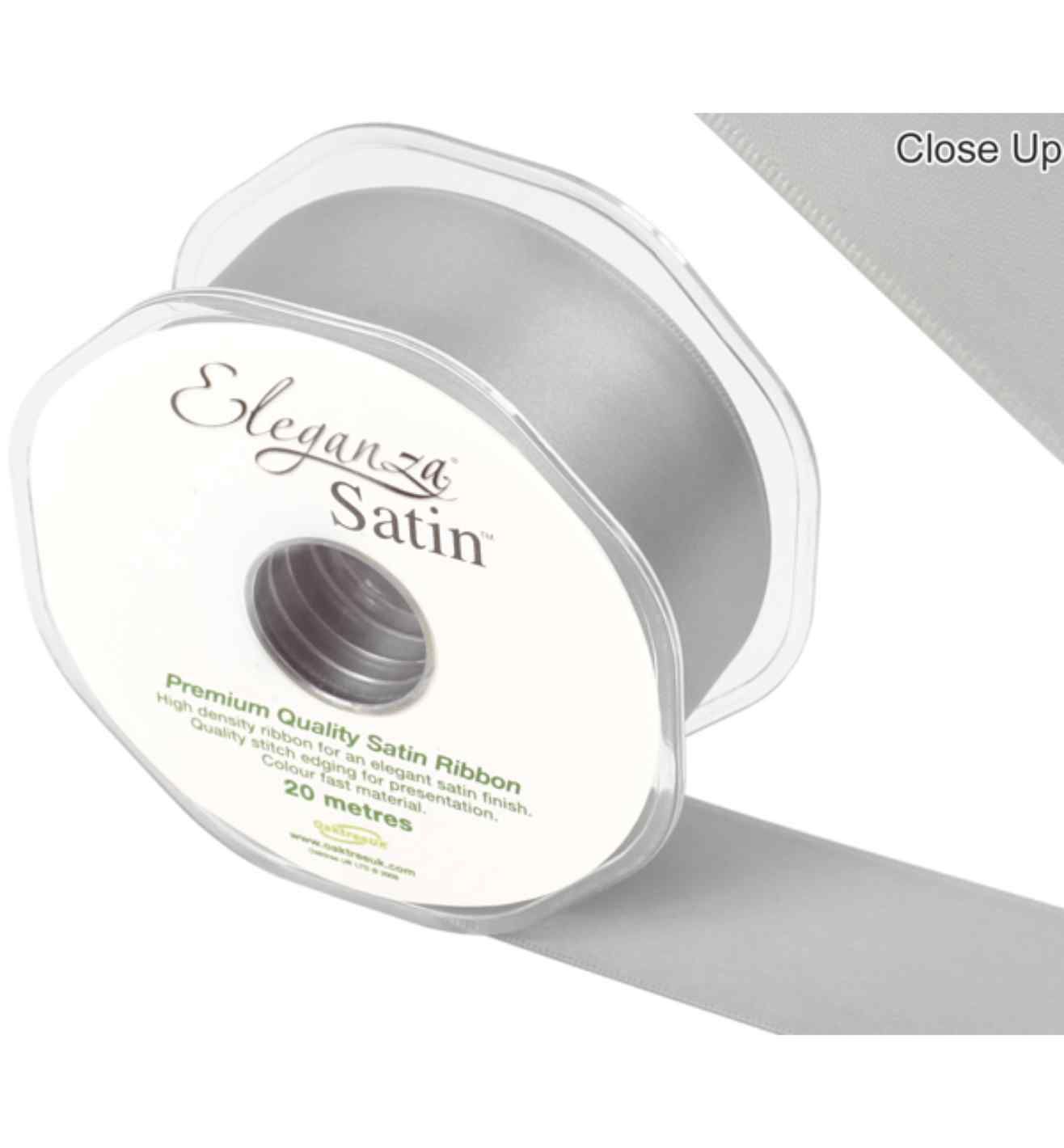 Eleganza Satin Double Faced Silver - 38mm x 20m