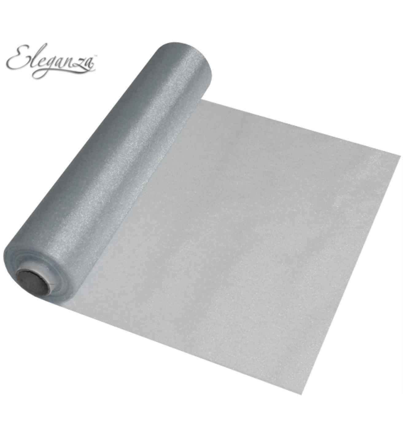 Eleganza Soft Sheer Organza Silver - 29cm x 25m